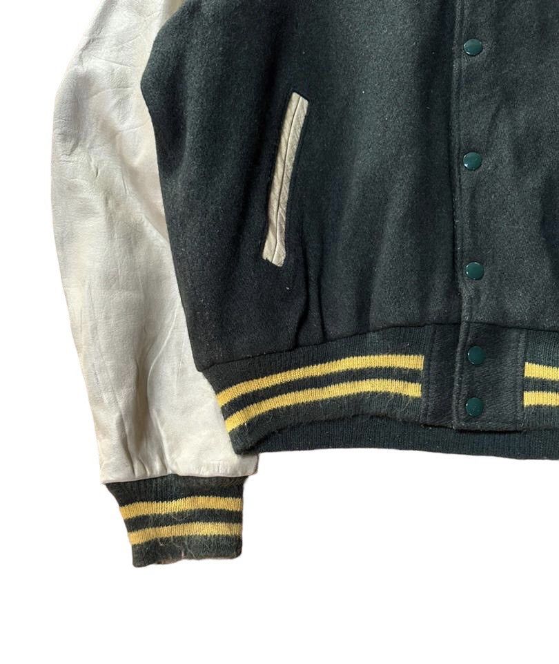 Vintage Vtg Golden Bear Wool Leather Hoodie Varsity Jacket Size US L / EU 52-54 / 3 - 2 Thumbnail
