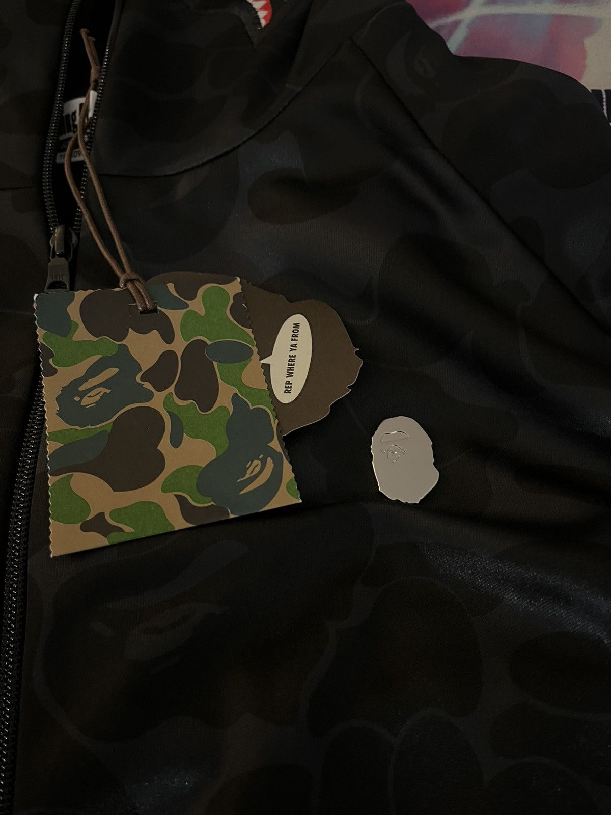 Bape NEW BAPE Camo Relaxed Fit Shark Full Zip Hoodie Black XL Size US XL / EU 56 / 4 - 2 Thumbnail