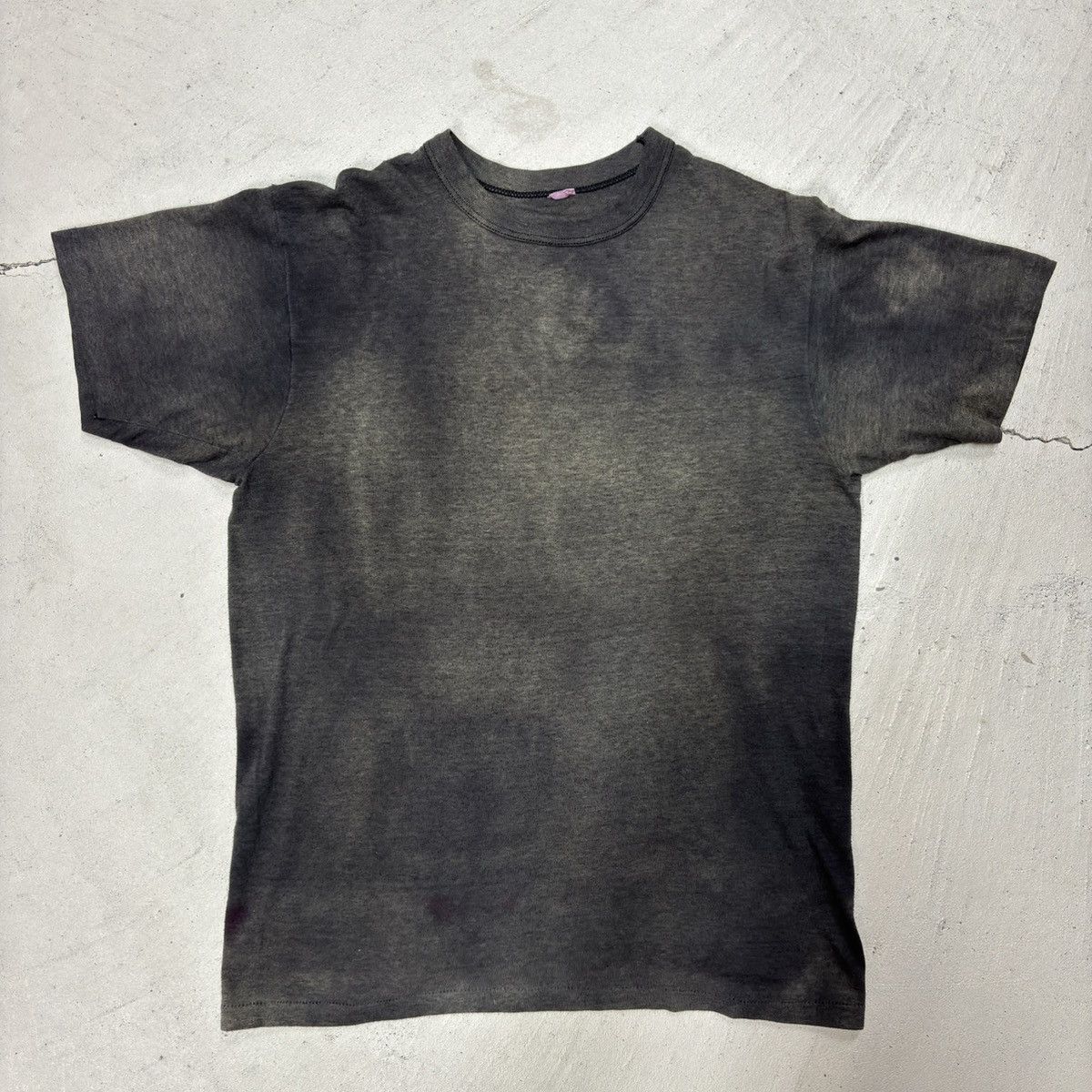 Vintage Crazy smokey faded 80s black blank tshirt Size US M / EU 48-50 / 2 - 1 Thumbnail