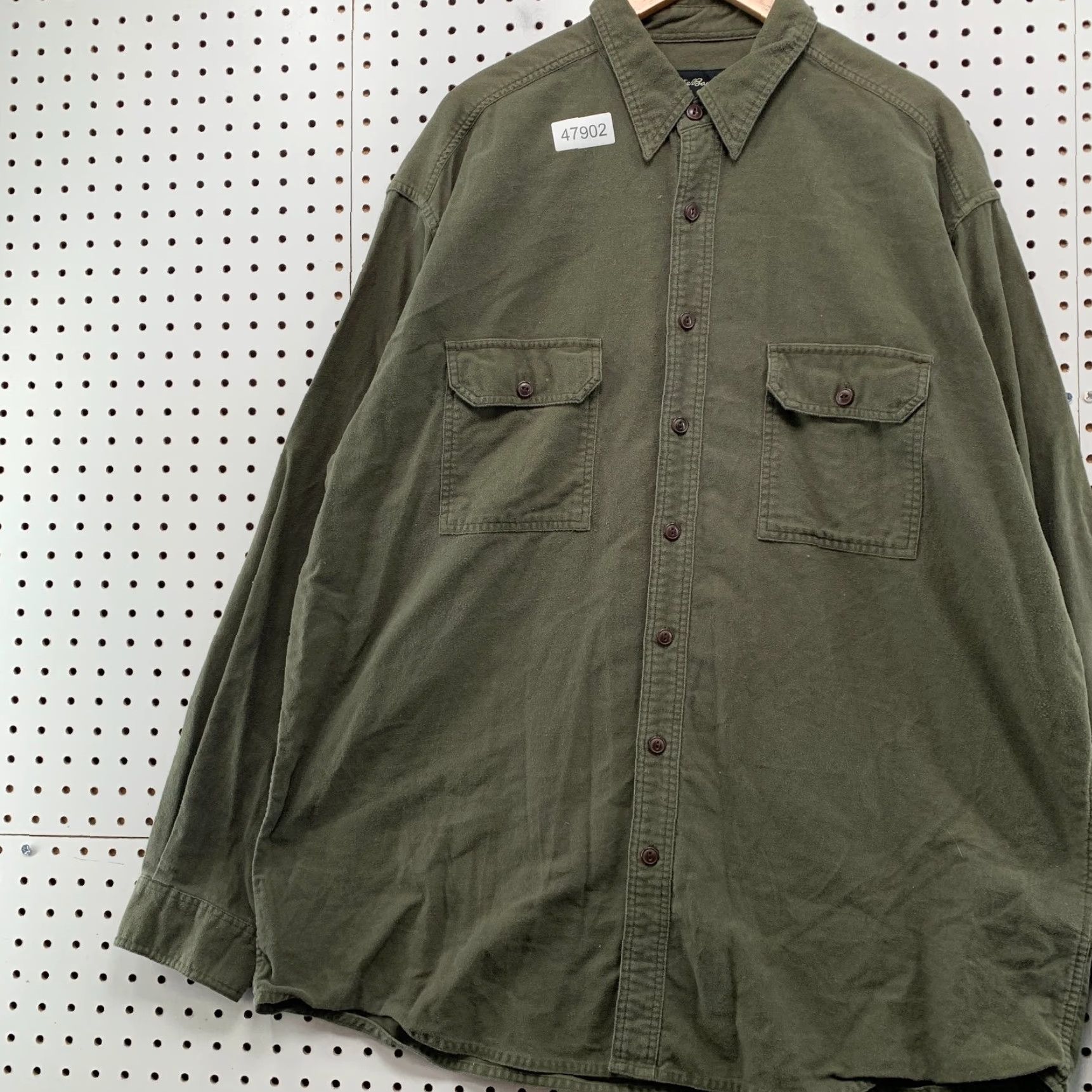 Eddie Bauer Eddie Bauer Button-Up Shirt Mens XLT Olive Green Long Sleeve Chamois Button-Down Collar Big & Tall Size US XL / EU 56 / 4 - 5 Thumbnail