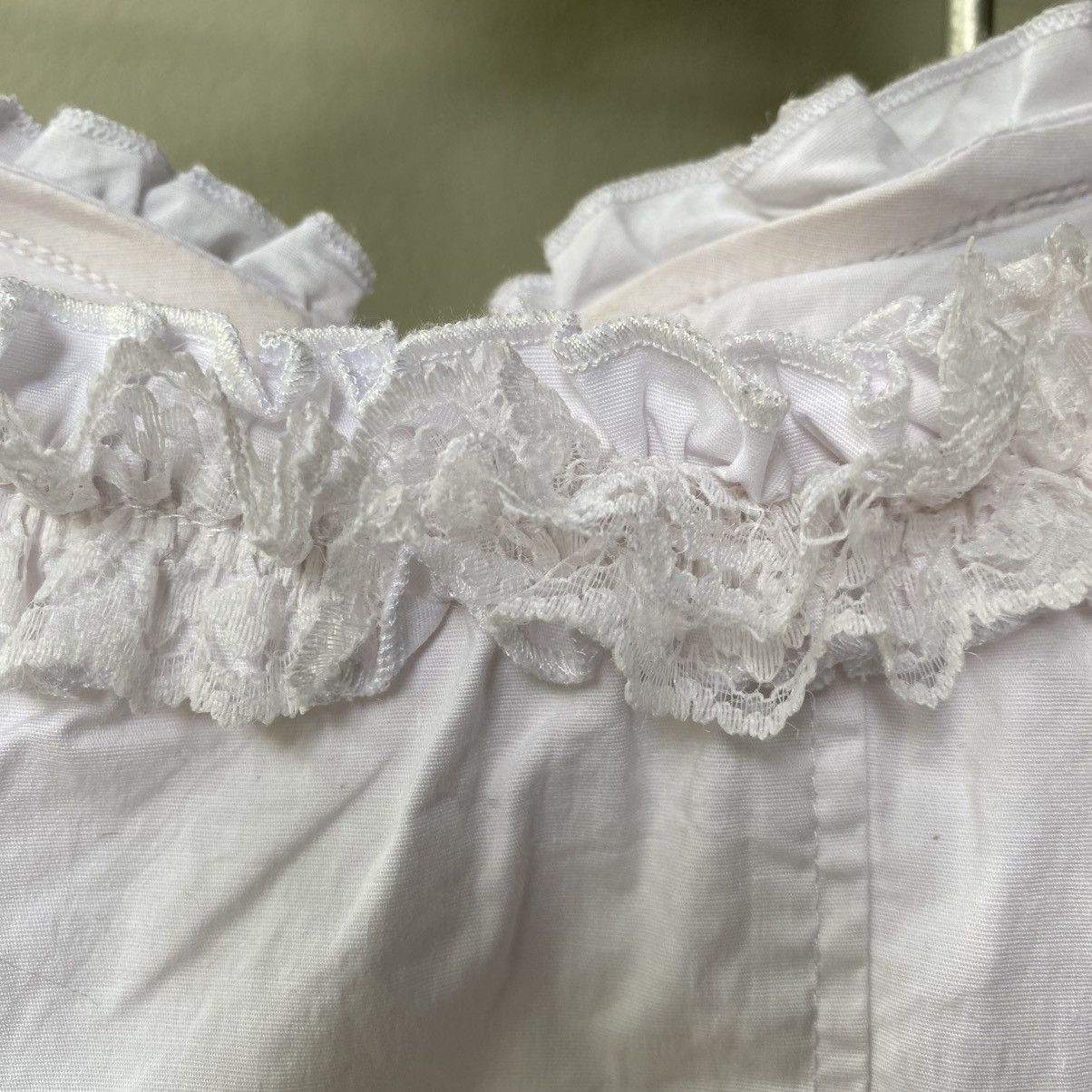 Japanese Brand NOA Y2K White Corset Top with Lace Trim and Ribbon Ties Size M / US 6-8 / IT 42-44 - 11 Thumbnail
