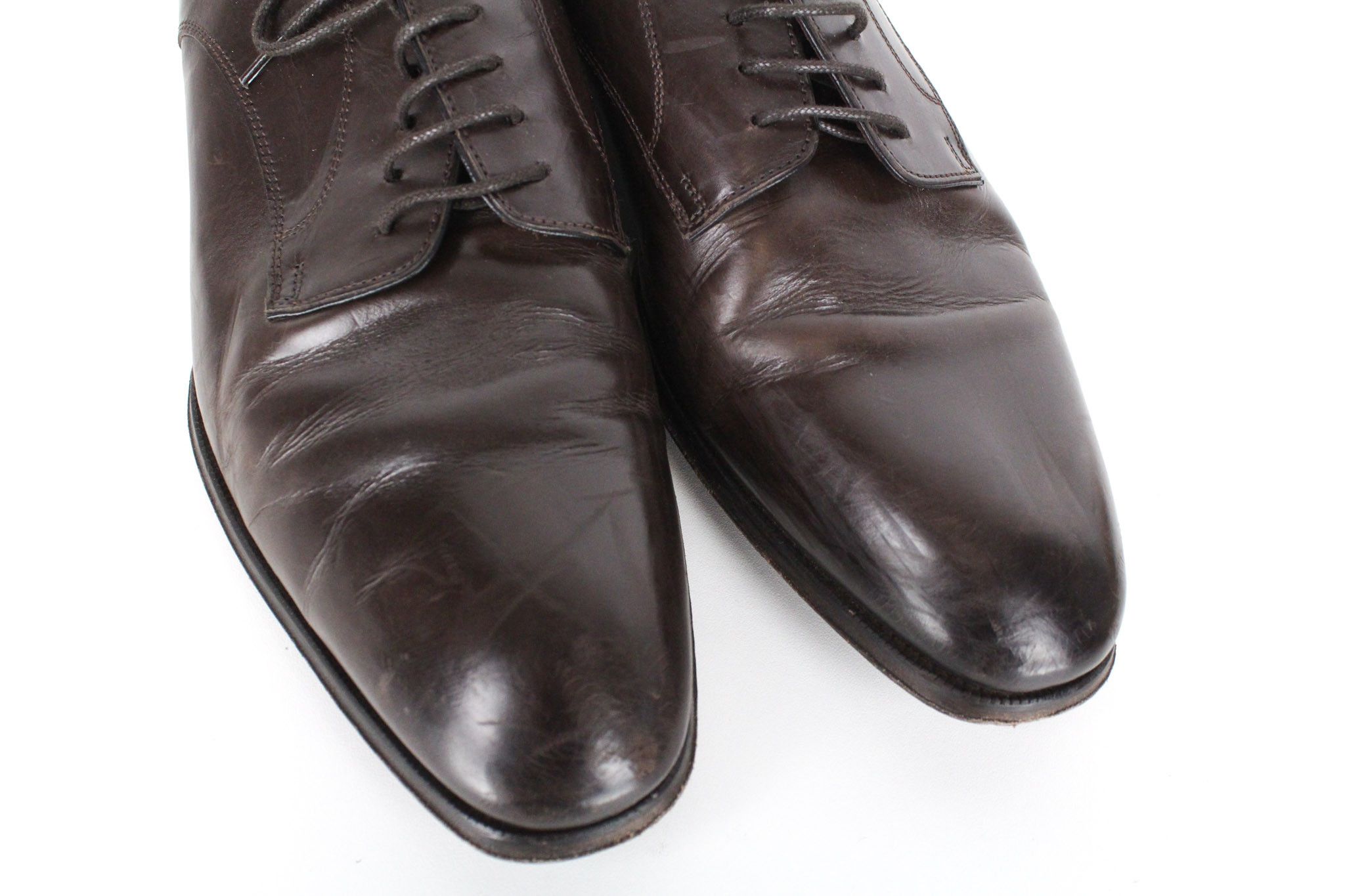 Suitsupply EU43.5 Dark Brown Leather Laced Low-Top 72824 Size US 10.5 / EU 43-44 - 9 Thumbnail