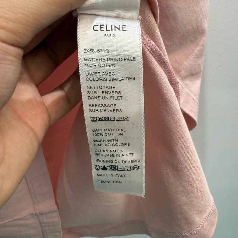 Celine Celine Logo Short Sleeve TShirt Pink Size US S / EU 44-46 / 1 - 5 Thumbnail