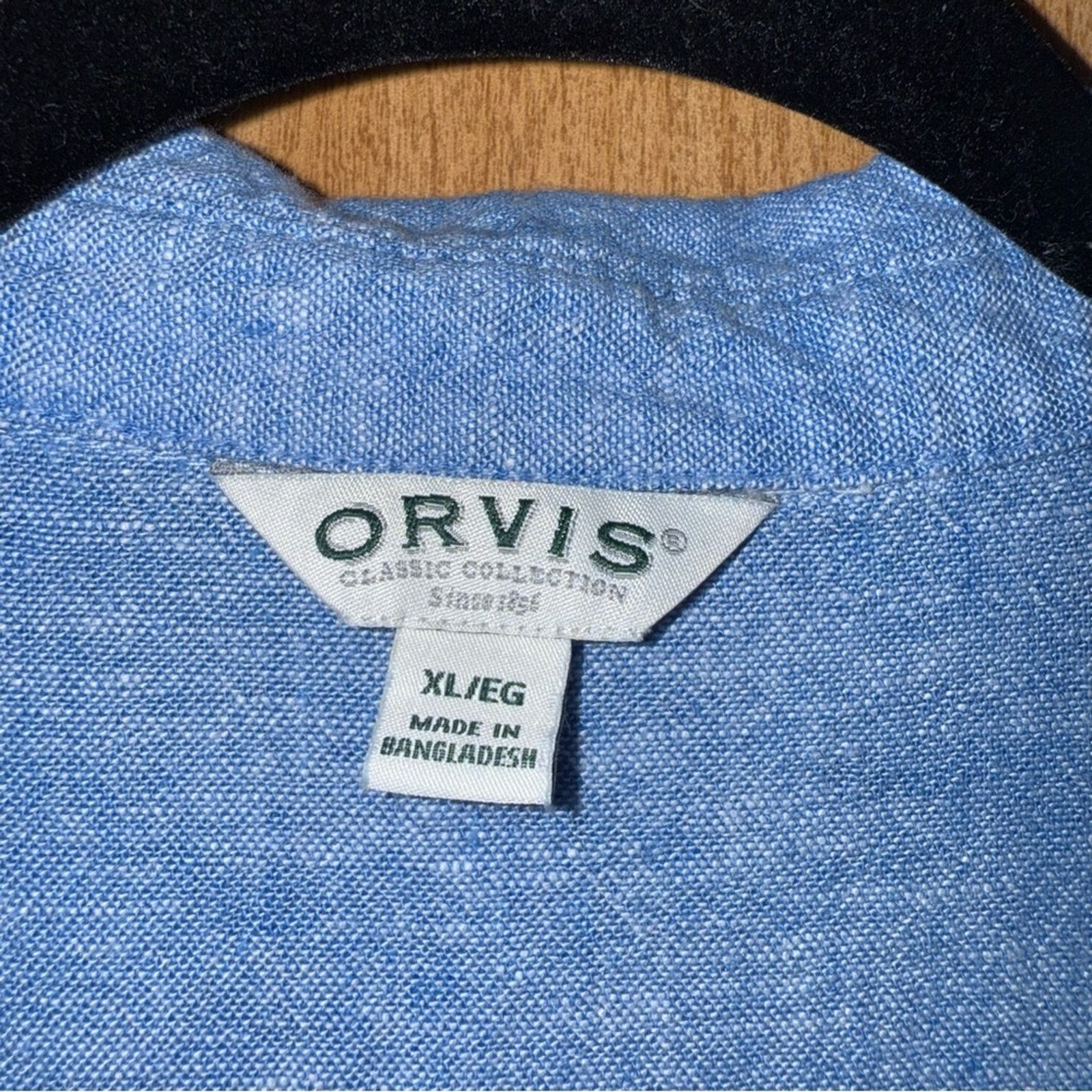 Orvis Orvis Men’s Blue Linen Shirt Size XL Size US L / EU 52-54 / 3 - 3 Thumbnail