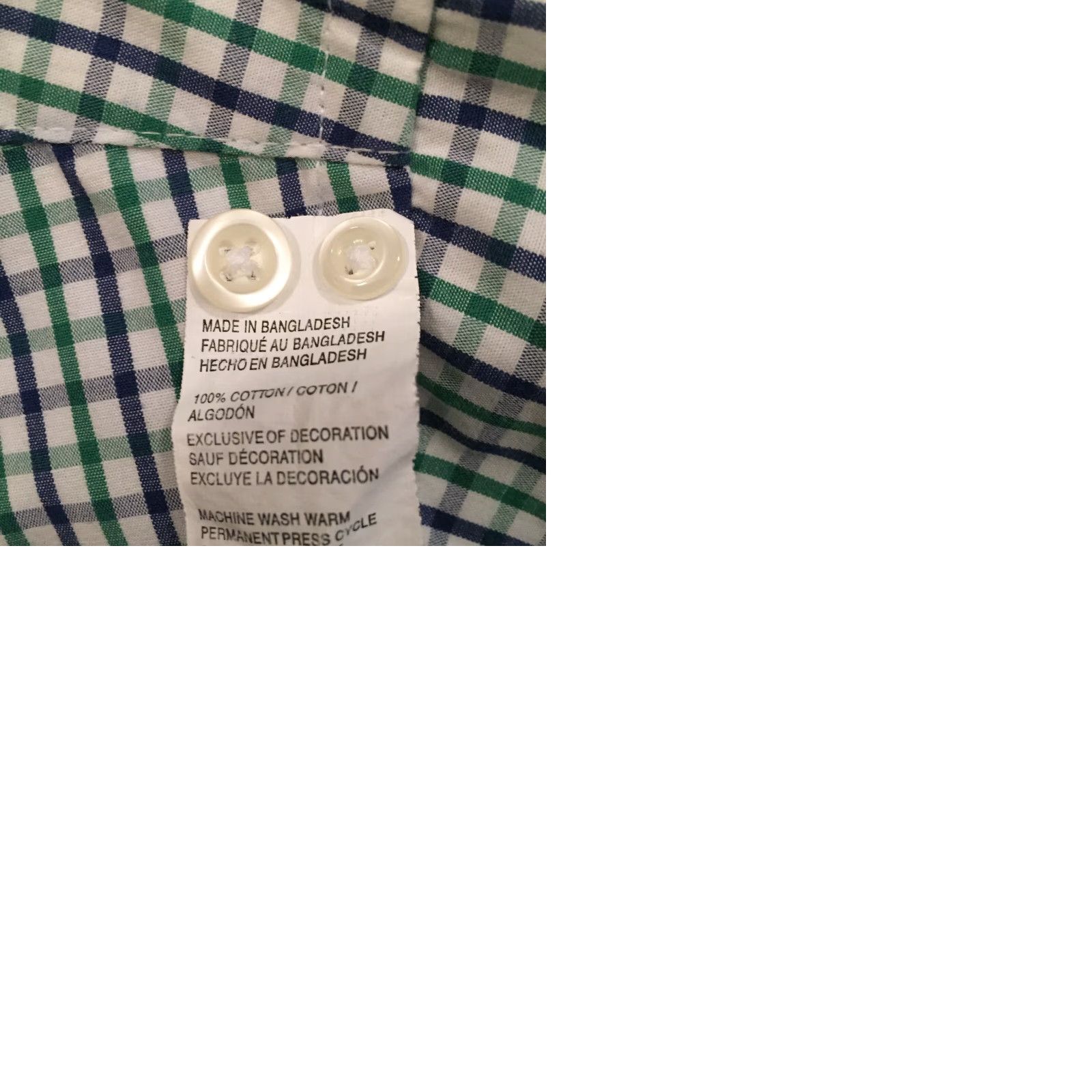 Izod IZOD Shirt Mens Medium Green Purple Plaid Long Sleeve Button Down Size US M / EU 48-50 / 2 - 9 Thumbnail