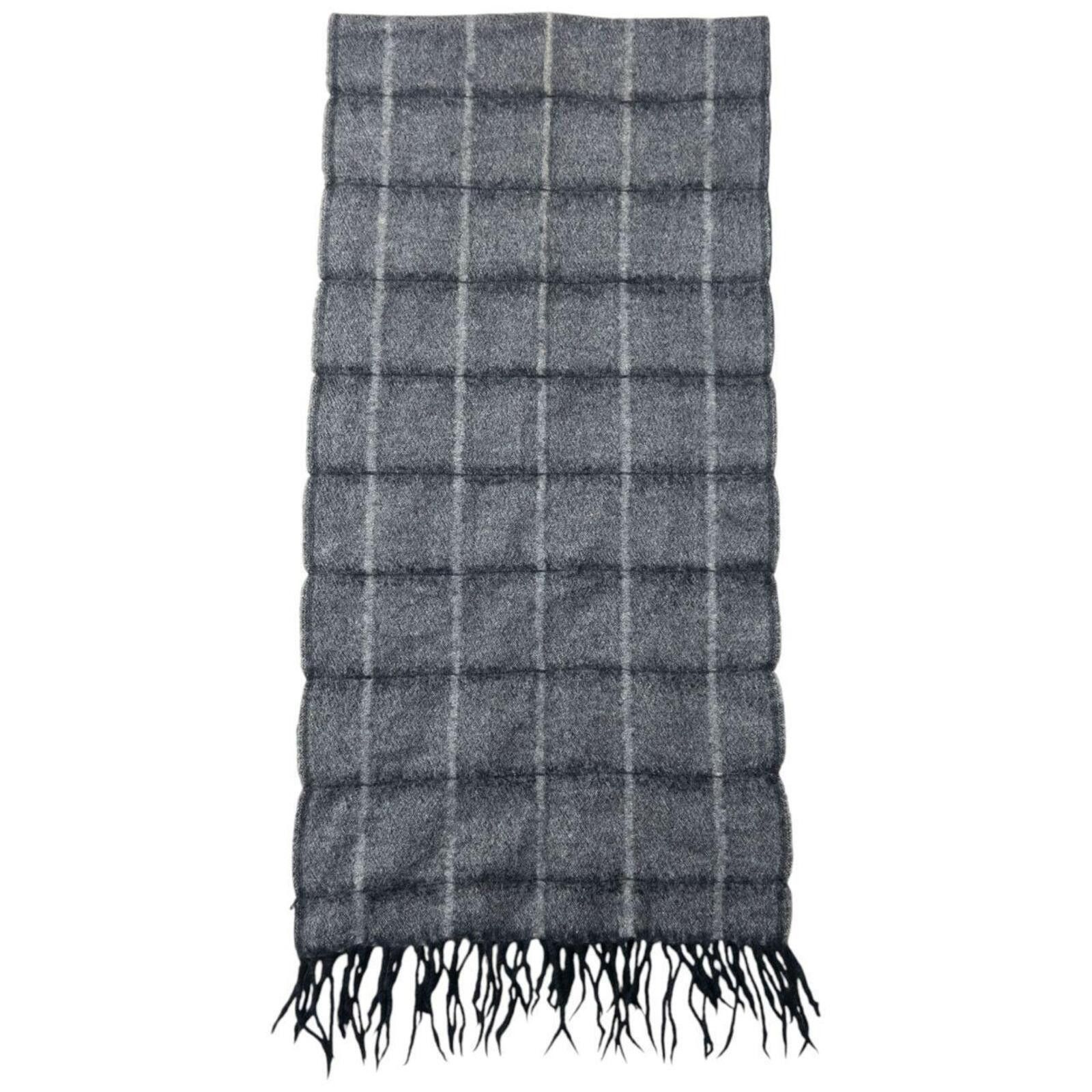 Issey Miyake Vintage 2000s Issey Miyake Checkered Wool Tassel Scarf Size ONE SIZE - 3 Thumbnail