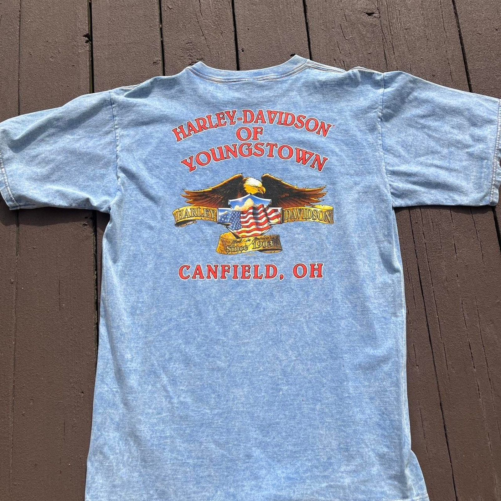 Harley Davidson VINTAGE 1998 HARLEY DAVIDSON CANFIELD OHIO SHIRT Size US L / EU 52-54 / 3 - 2 Thumbnail