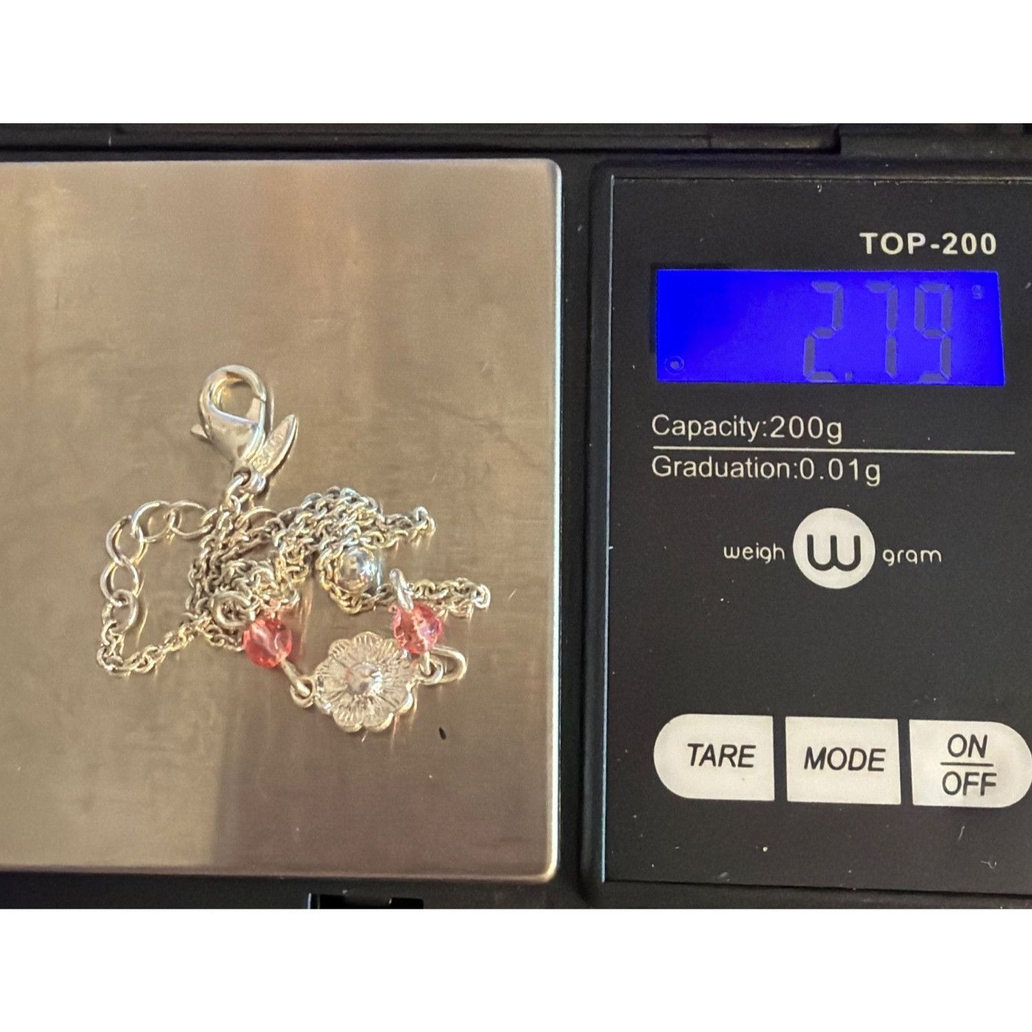 Other Vintage Avon SAQ Silver Tone Bracelet Anklet Flower Clear Pi Size ONE SIZE - 6 Thumbnail