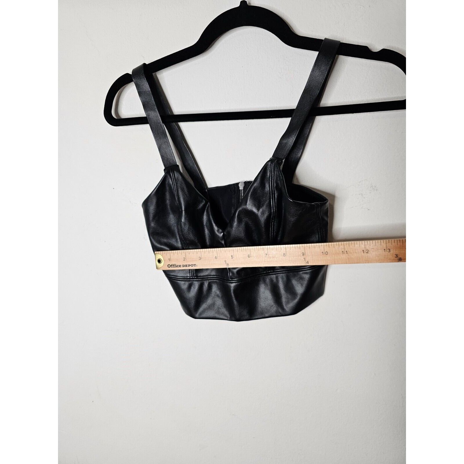 Wolford Wolford Black Emma Leather VNeck Back Zip Bralette Crop 4 Size S / US 4 / IT 40 - 5 Thumbnail