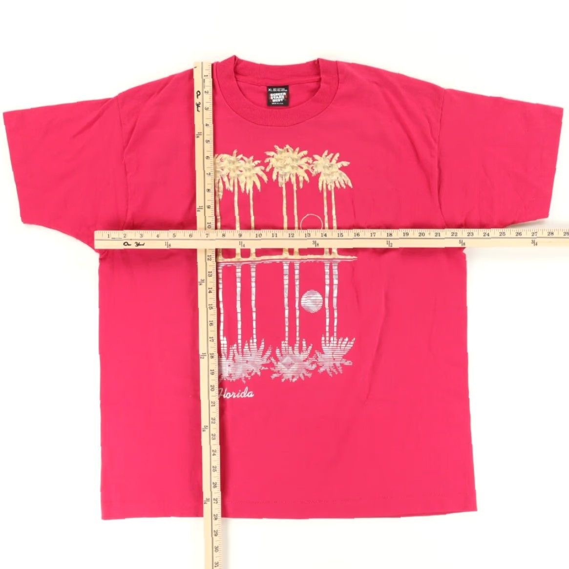 Vintage VINTAGE Screen Stars Florida Holographic Palm Trees T-Shirt Magenta Men's XL Shirt Size US XL / EU 56 / 4 - 3 Thumbnail