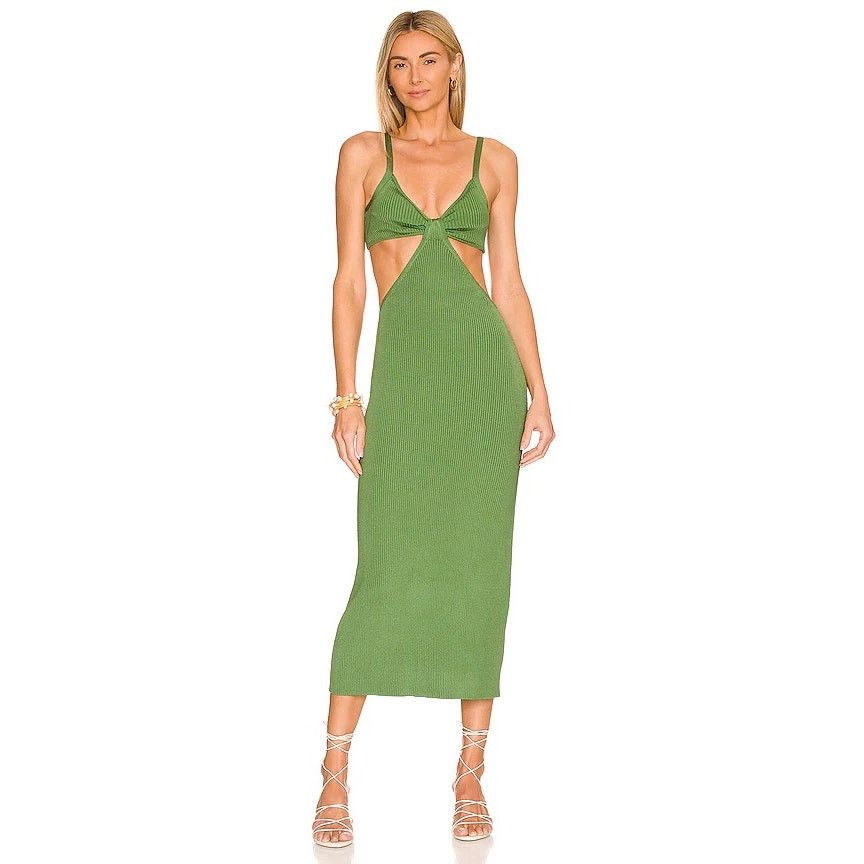 cult gaia green cut out dress Cult Gaia Issey Bead-embellished Mini Dress – Petite Chérie