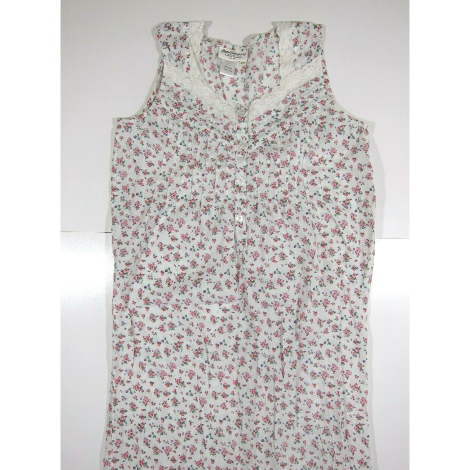 Jim Thompson Norm Thompson 100% Cotton Nightgown Dress Women Pink Floral Embroidered Sleeveless PS Nightgown Dress Pink Floral Embroidered Size S / US 4 / IT 40 - 5 Thumbnail