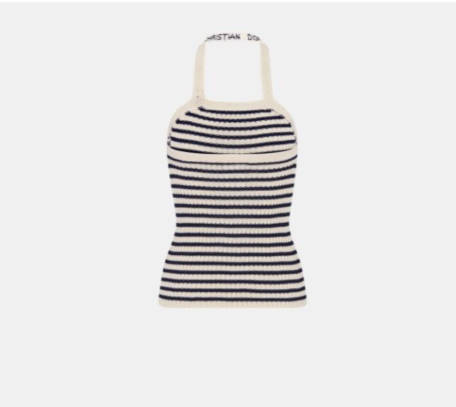 Dior o1w1db10425 444T13A Tank Top in White & Navy Blue Size XL / US 12-14 / IT 48-50 - 2 Thumbnail