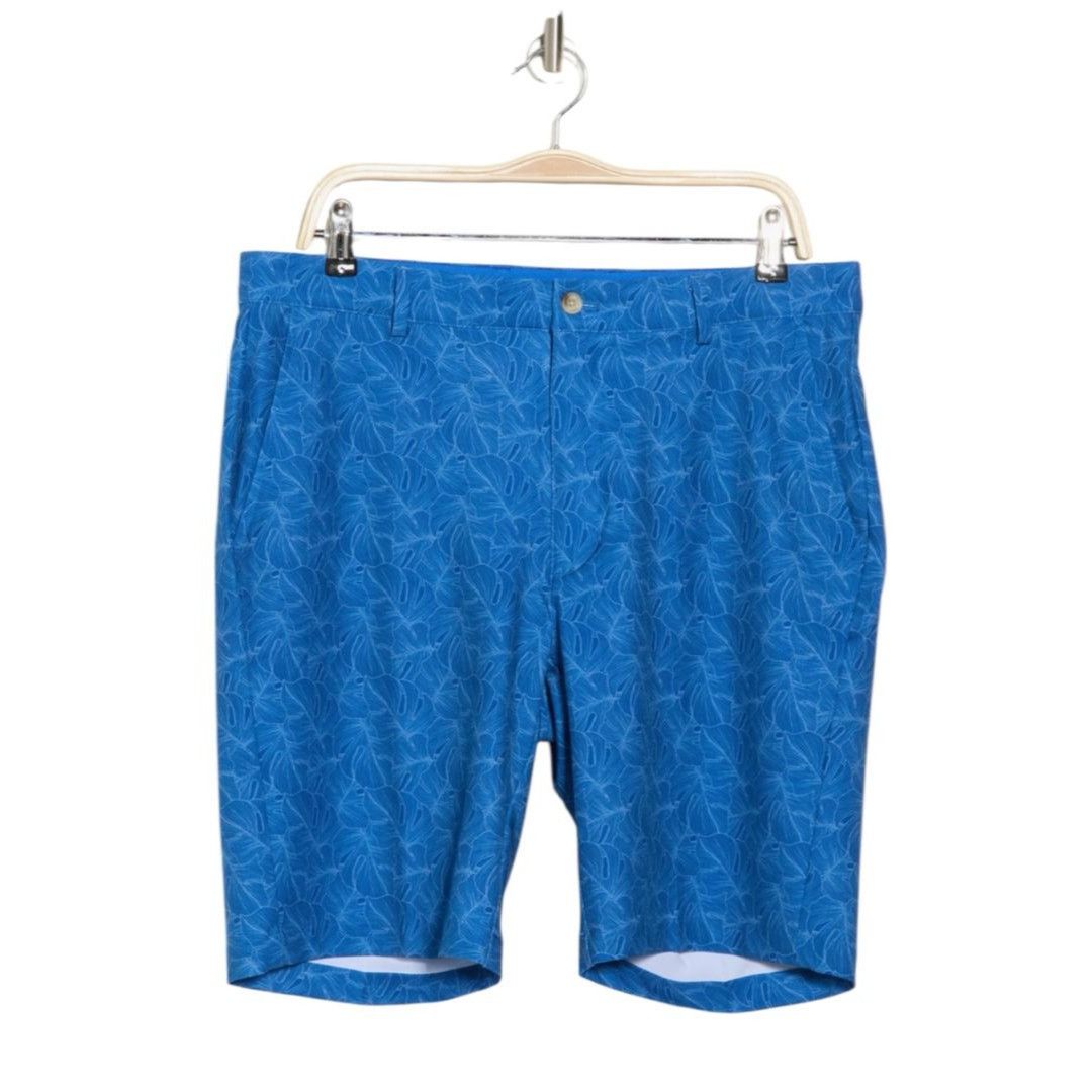 Greg Norman Greg Norman Mens Blue Palm Leaves Print Pockets Golf Shorts Size US 42 / EU 58 - 8 Thumbnail