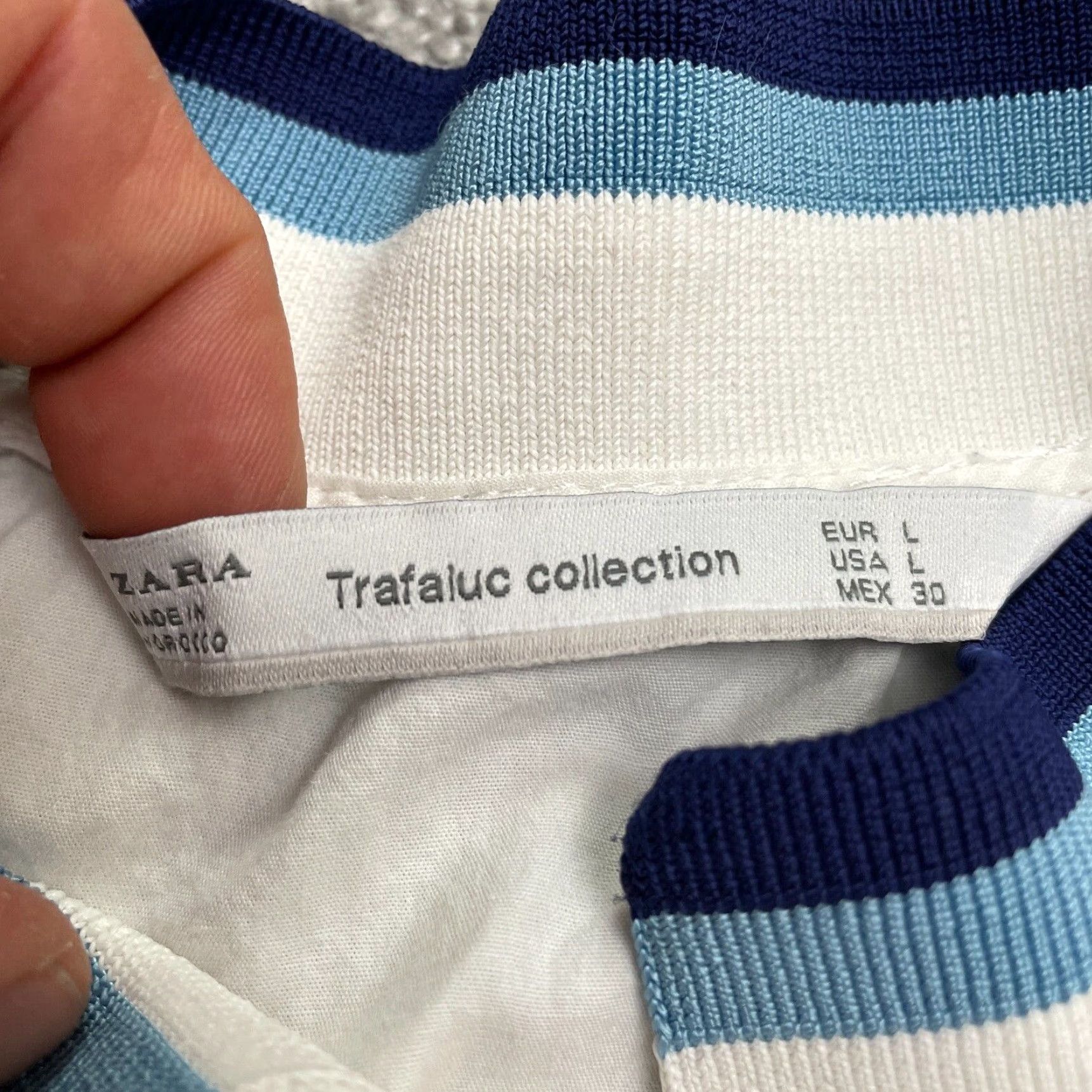 Zara Zara Trafaluc Collection Oversized Shirt Womens Large White Blue 1/2 Button Size L / US 10 / IT 46 - 7 Thumbnail