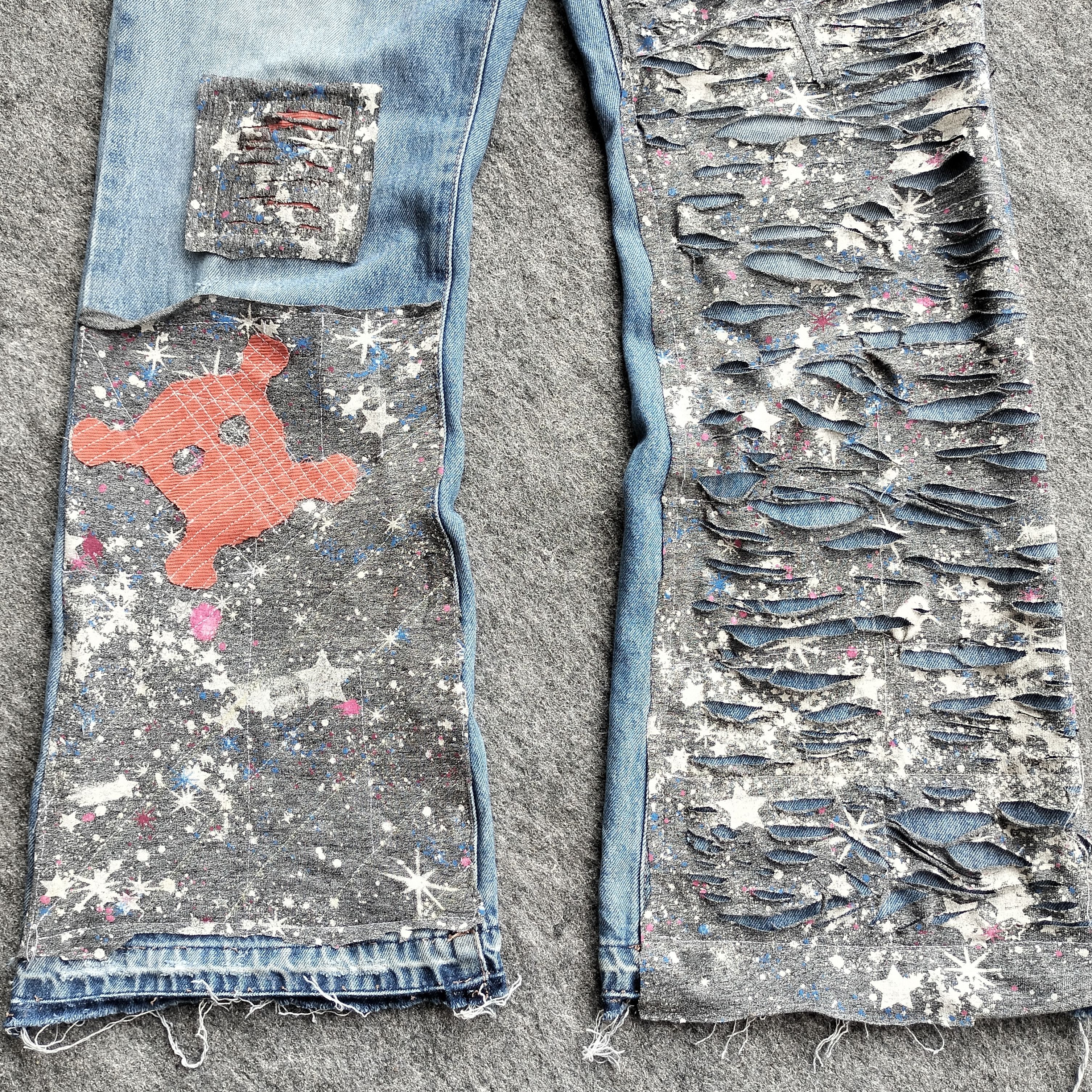 Kapital GRL skil patch destroyed double layered flare jeans Size US 30 / EU 46 - 3 Thumbnail