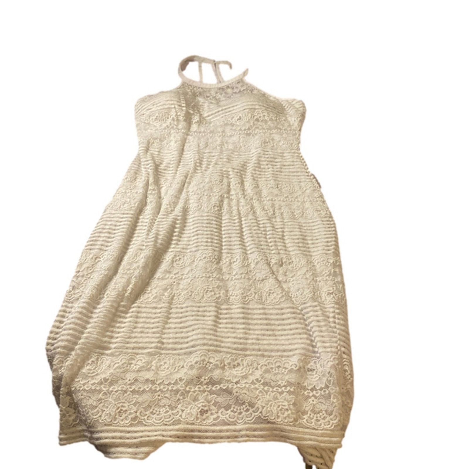 Guess Guess White Lace Halter Mini Dress Women’s 14 Summer Size XL / US 12-14 / IT 48-50 - 10 Thumbnail