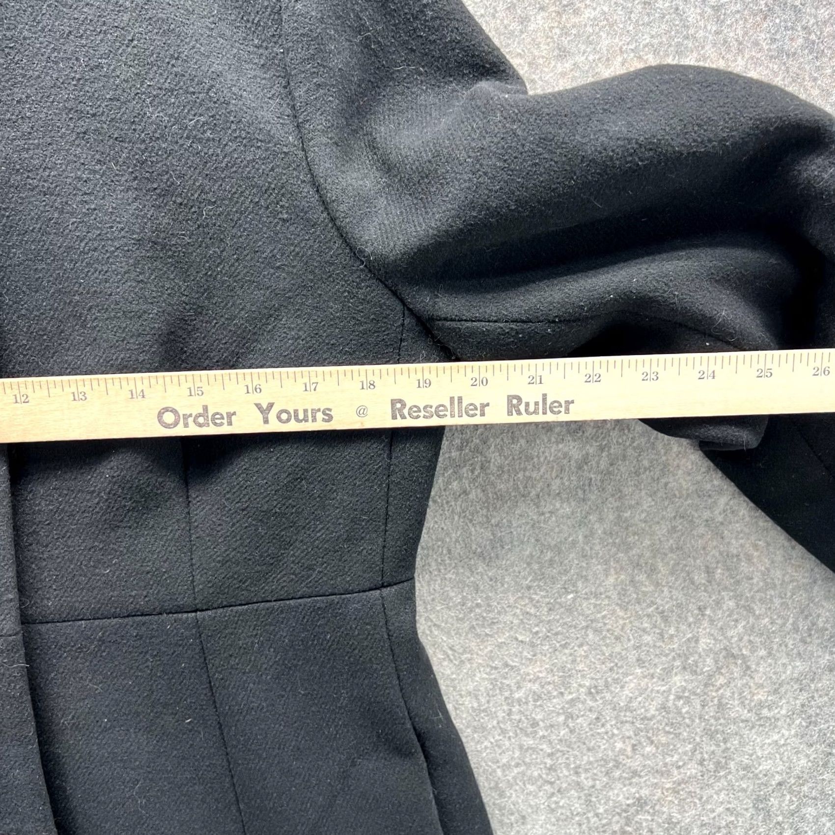 J.Crew VINTAGE J.CREW Trench Coat Women 8 Black Long Sleeve High Neck Wool Polyester Jacket Size M / US 6-8 / IT 42-44 - 6 Thumbnail