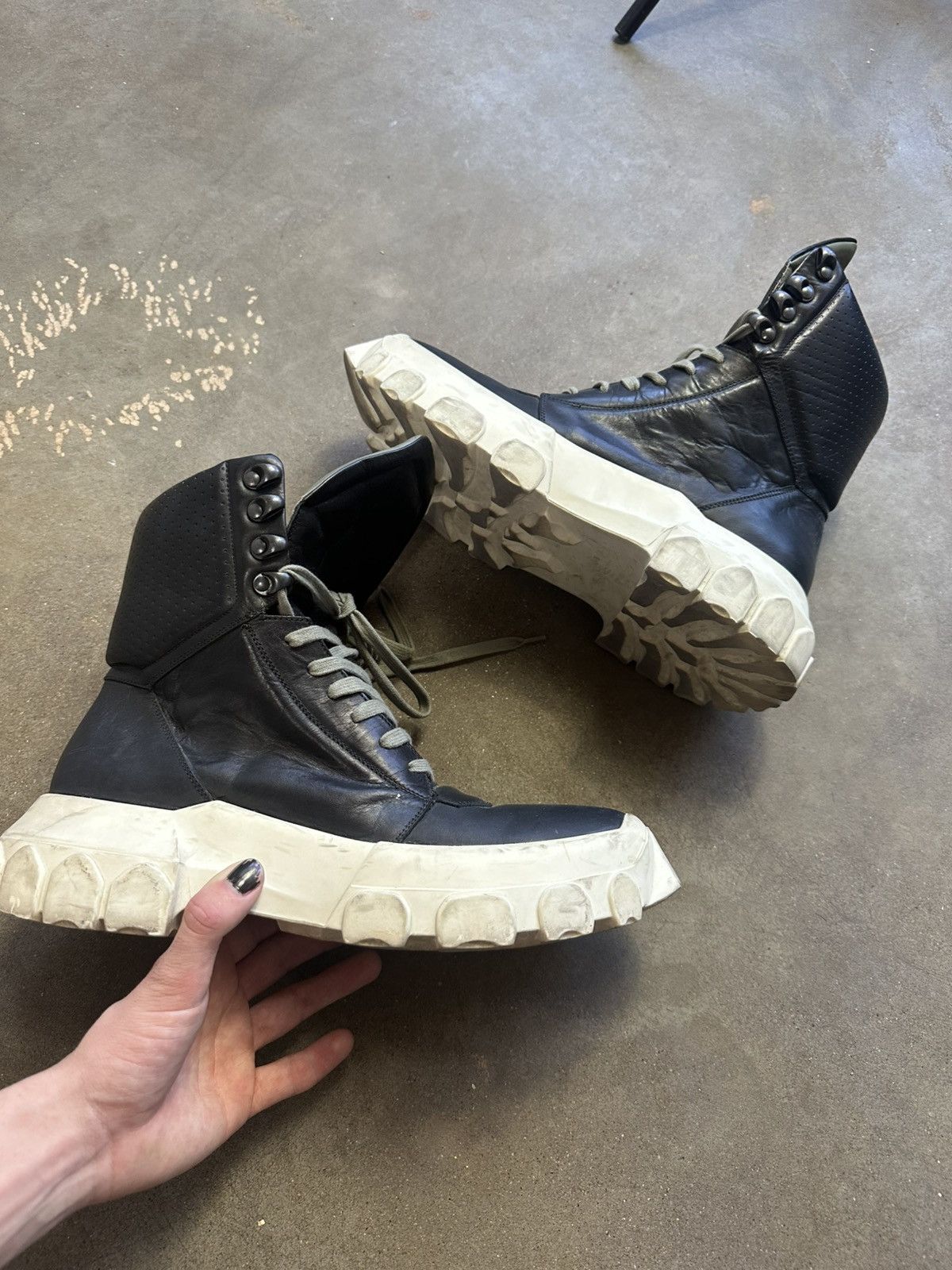 Rick Owens Rick Owens Milk Tractor Lace Up Boots | Grailed