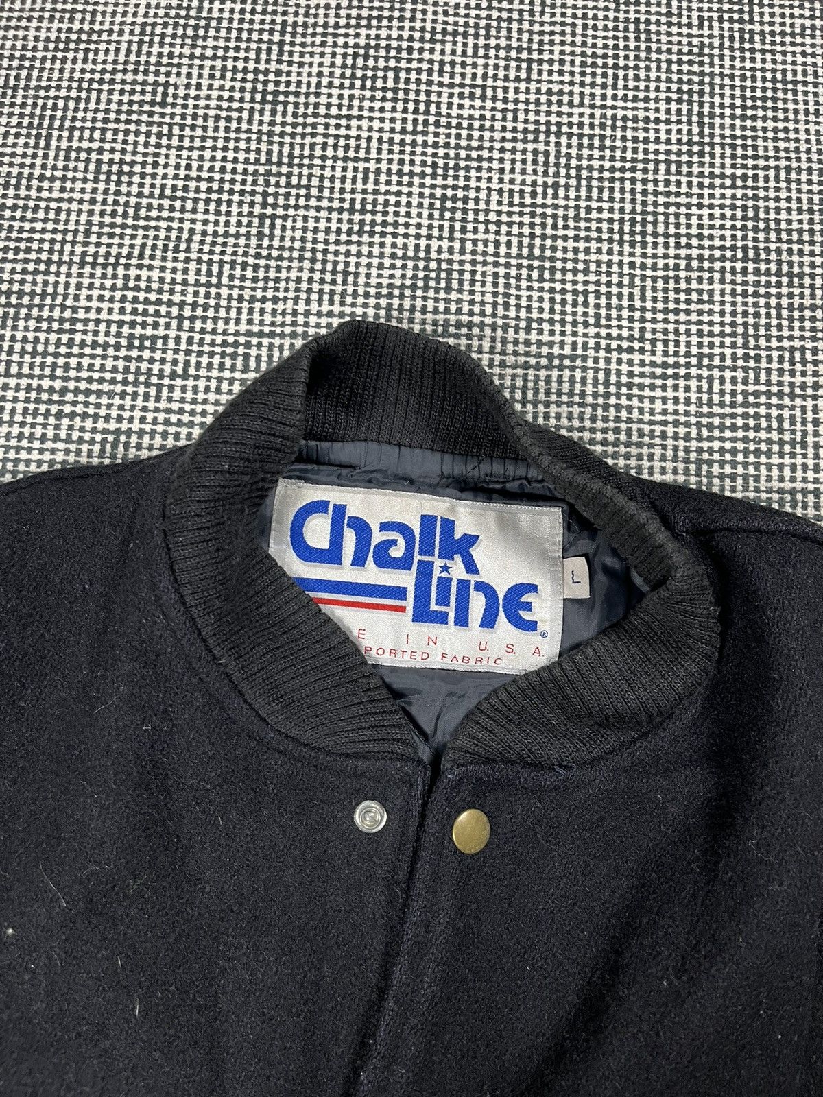Chalk Line Blank 90s chalk line bomber varsity leather sleeves baggy Size US L / EU 52-54 / 3 - 4 Thumbnail