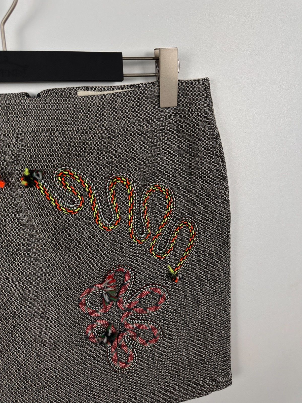 Stella McCartney Stella McCartney Wool Mini Skirt Embroidery Print Grey Size 30" / US 8 / IT 44 - 3 Thumbnail
