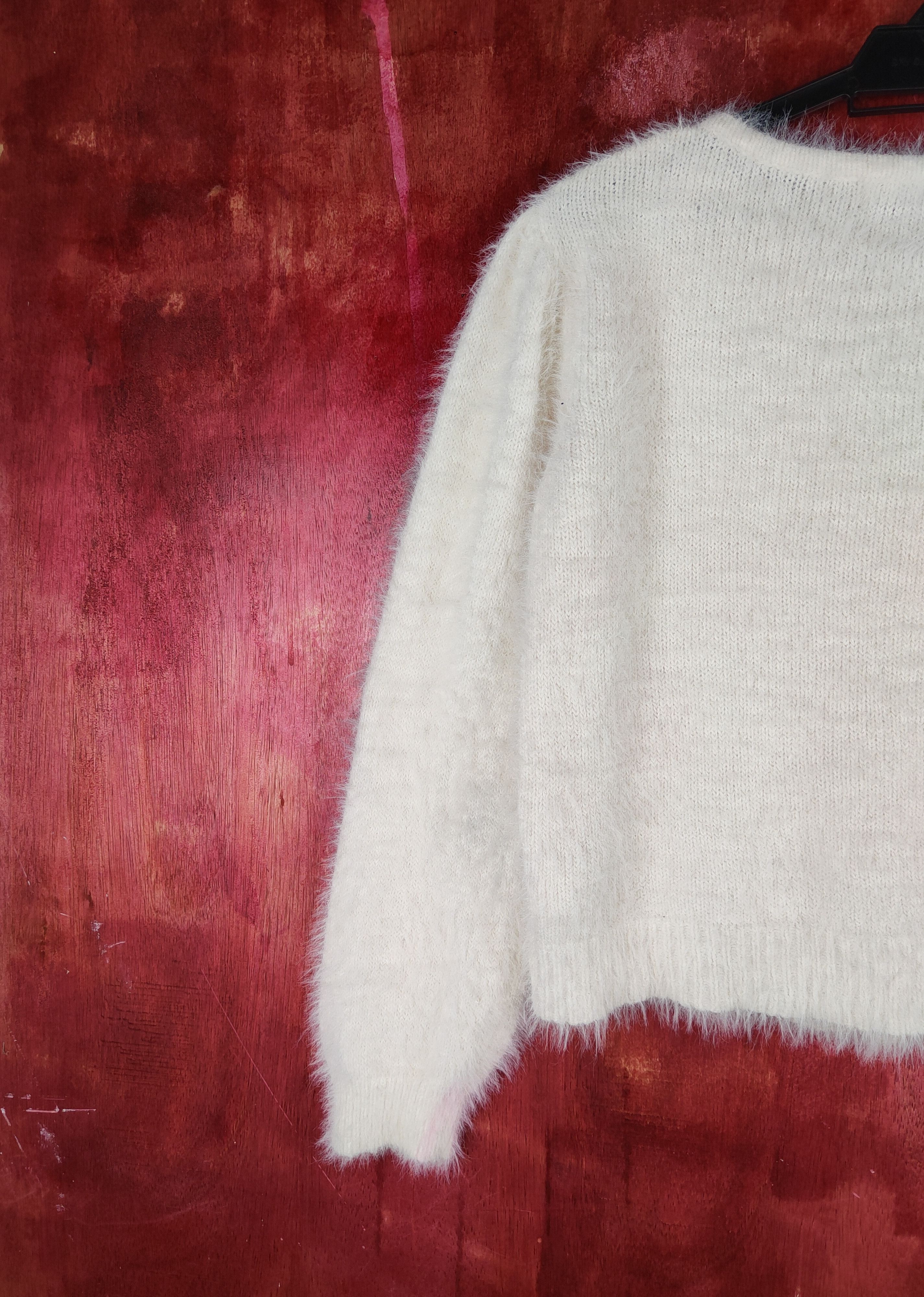 Homespun Knitwear Jayro Motomachi Ivory Shag Shaggy Fur Mohair Knitwear #S2072 Size M / US 6-8 / IT 42-44 - 9 Thumbnail