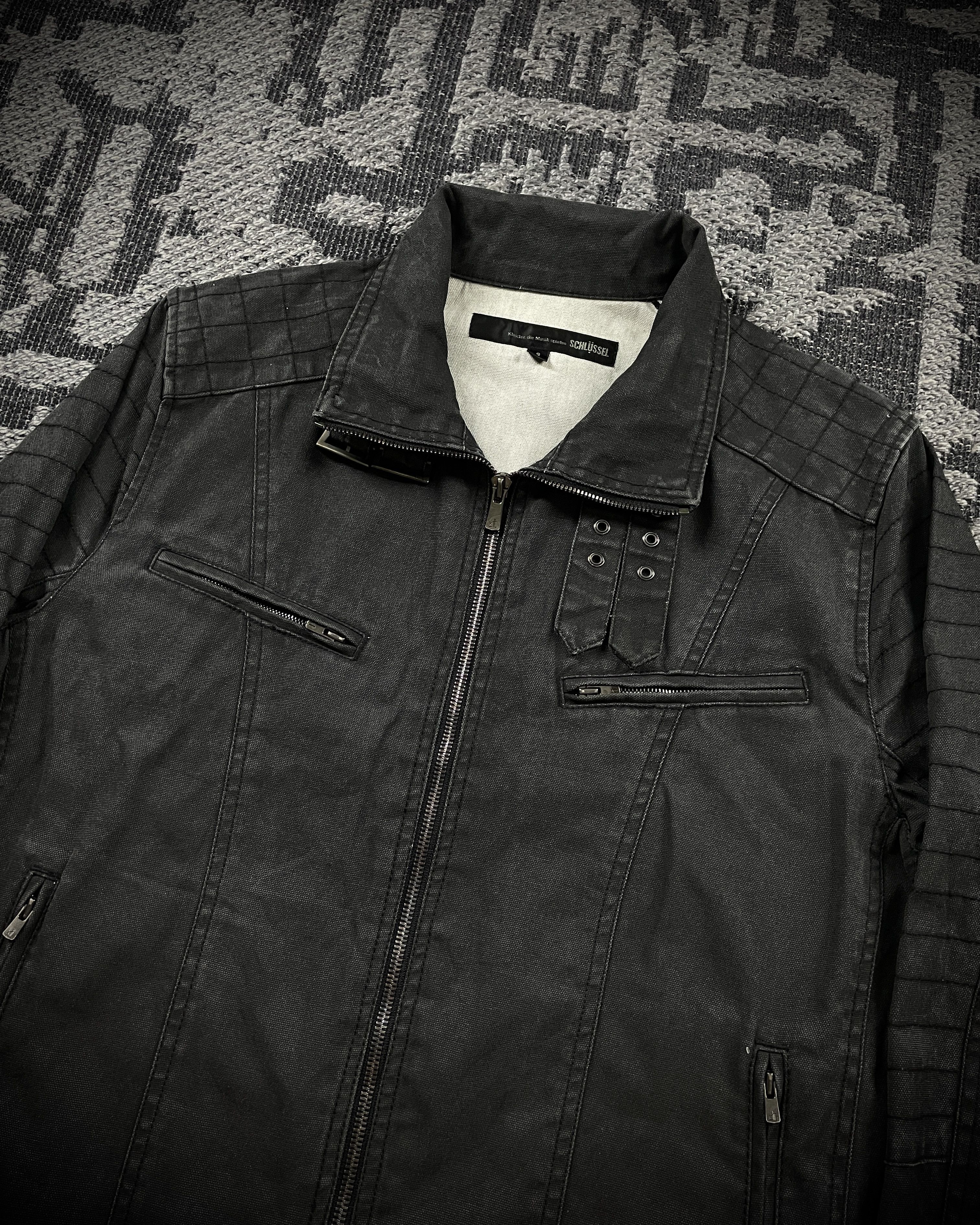 Schlussel Schlüssel Back Lace Up Rider Faded Canvas Jacket Size US L / EU 52-54 / 3 - 3 Thumbnail