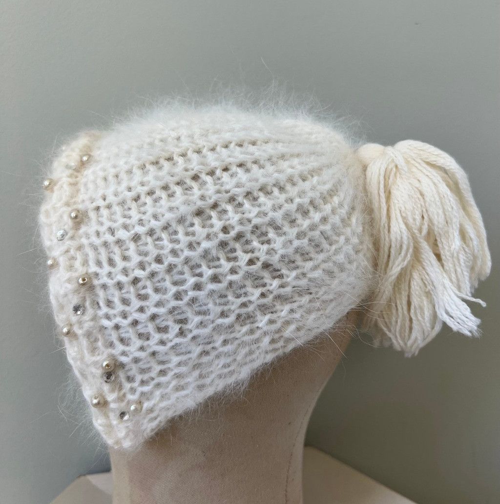 Vintage Handmade Infant Cashmere Crochet Beanie Cap Hat Newborn mint Size ONE SIZE - 1 Thumbnail