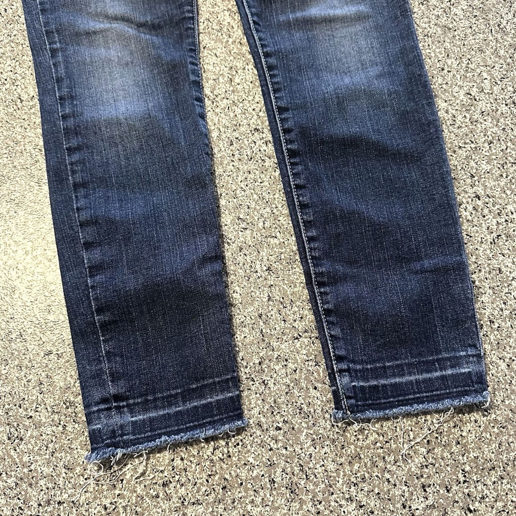 Lucky Brand Lucky Brand Jeans Womens 0 25x26 Ava Skinny Mid Rise Raw Hem Stretch Denim Ankle Jeans Blue Regular 5-Pocket Style 26 Inseam 25 Waist XS? Size 42" / US 20 - 3 Thumbnail