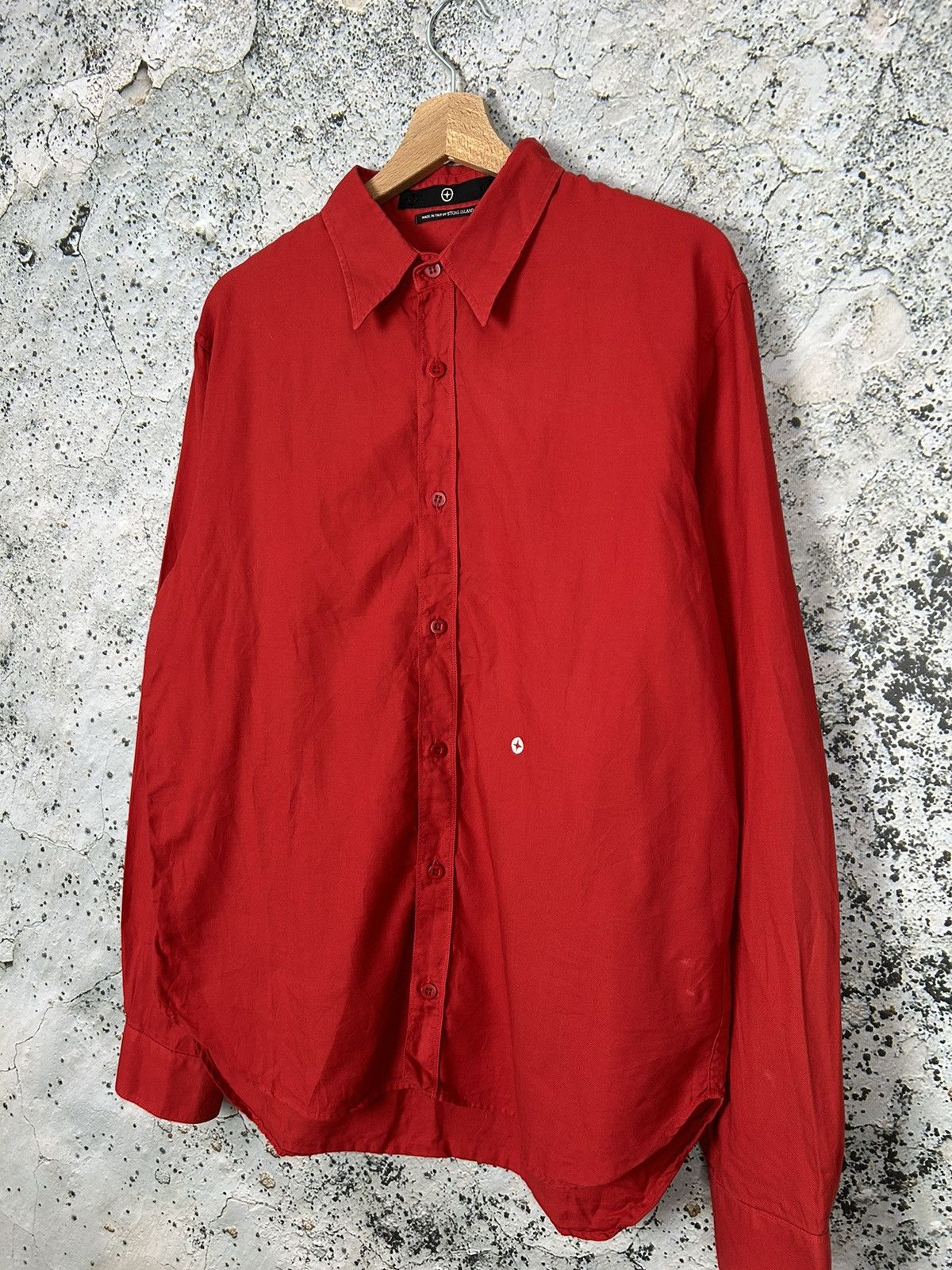 Stone Island Vintage Stone Island Red Shirt Designer Rare 90s Archive Size US L / EU 52-54 / 3 - 2 Thumbnail