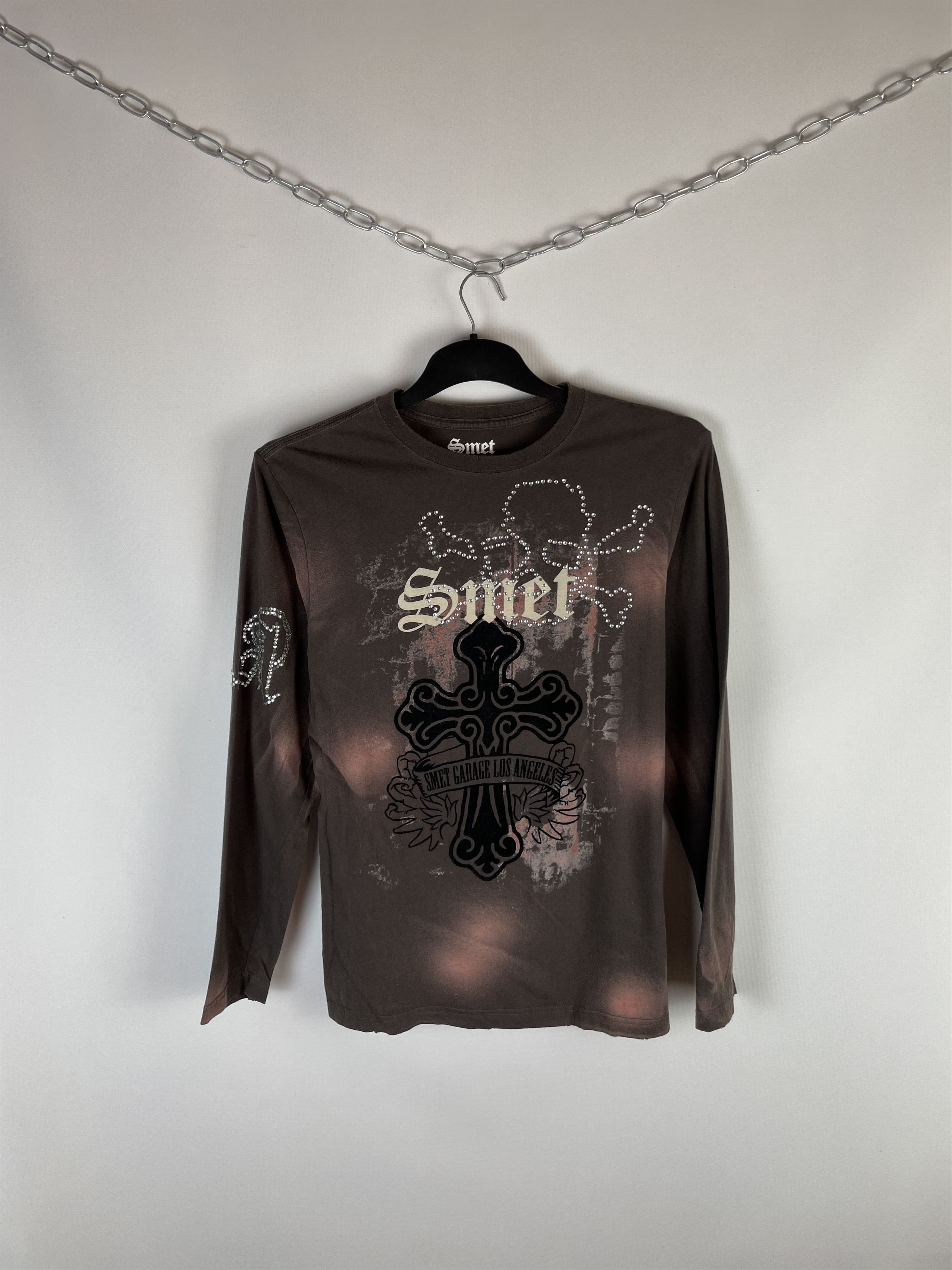 Christian Audigier × Vintage SMET Longsleeve w/ rhinestones Size US M / EU 48-50 / 2 - 1 Thumbnail