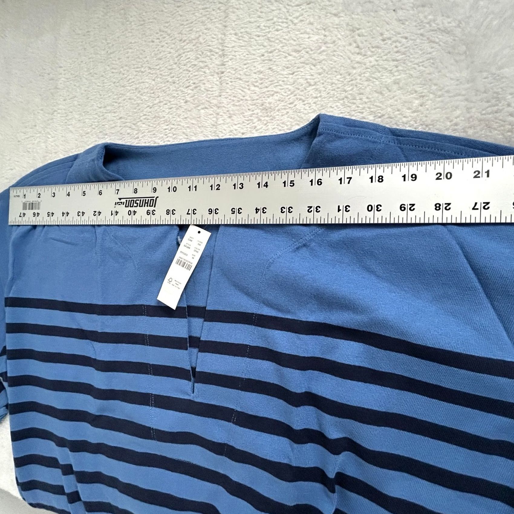 J.Crew NWT J.Crew Women Striped V-Neck Long Sleeve Tunic Top Medium Blue T-Shirt NWT BA38 Size M / US 6-8 / IT 42-44 - 5 Thumbnail
