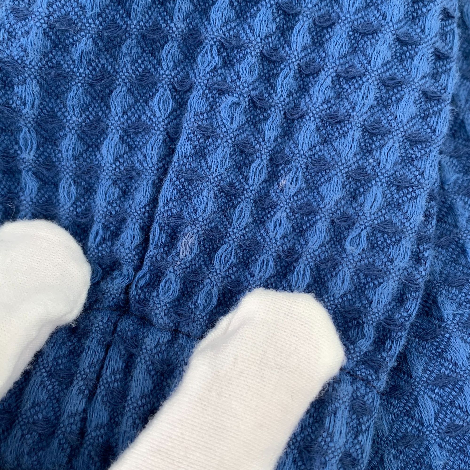 Loewe Loewe Blue Hooded Knitted Coat Waffle Texture Fringe Hem Dra Size M / US 6-8 / IT 42-44 - 3 Thumbnail