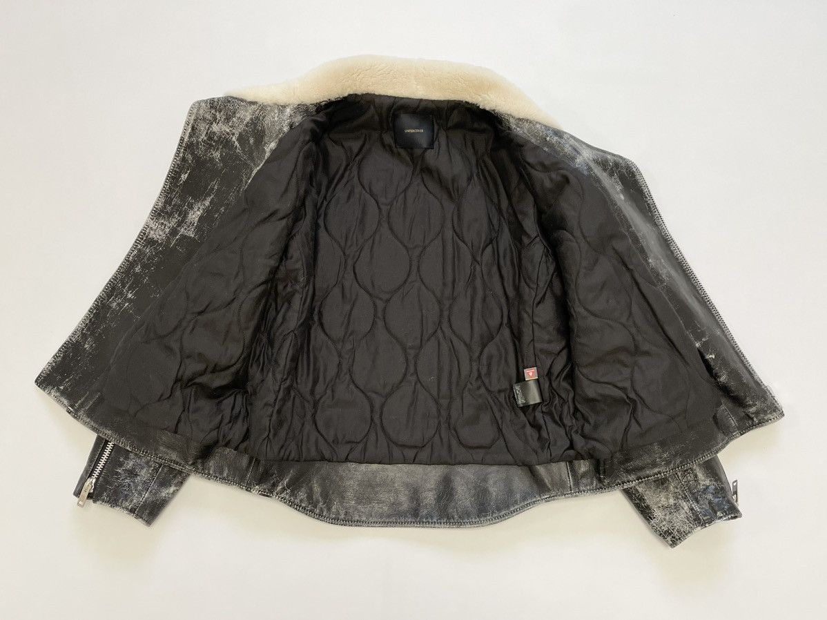 Undercover Shearling Collar Cracked Leather Jacket Size US M / EU 48-50 / 2 - 11 Thumbnail