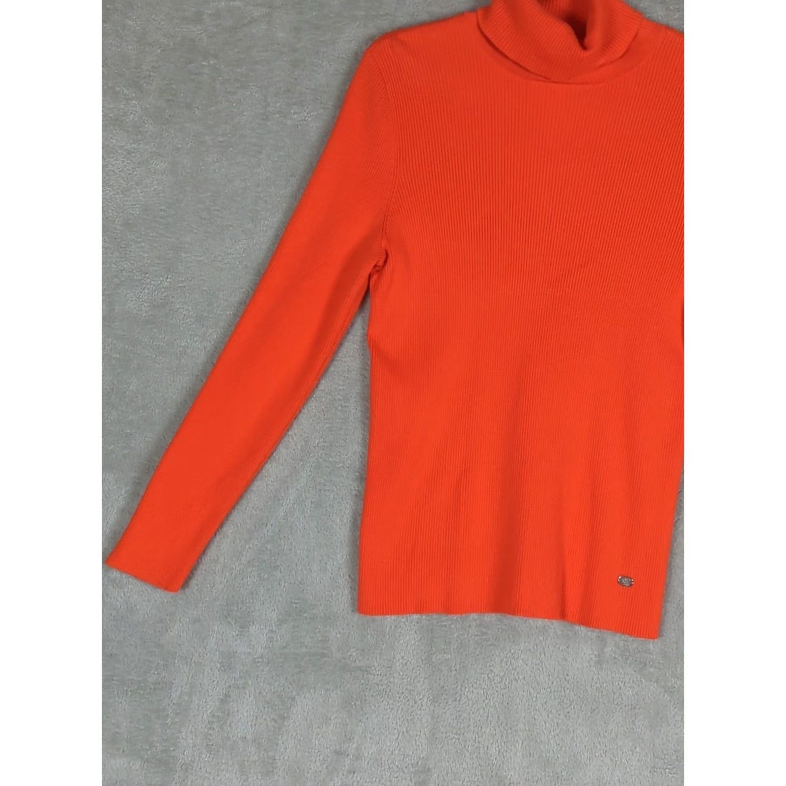 Ralph Lauren Lauren Ralph Lauren Women's Ribbed Turtleneck Orange XL Metal Logo Sweater Size XL / US 12-14 / IT 48-50 - 2 Thumbnail