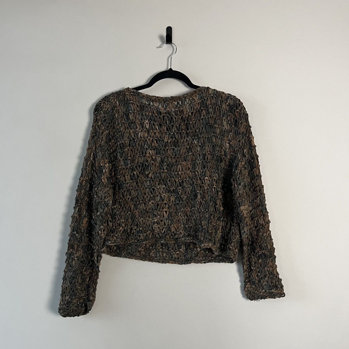 Handmade Distressed Mesh Knit Grunge Y2K Cyber Fairy Long Sleeve Size US M / EU 48-50 / 2 - 1 Thumbnail