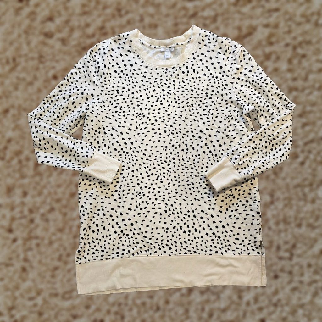 Vintage Daily Ritual Sweatshirt Women Size M White Polka Dot Dalmation Lounge Size M / US 6-8 / IT 42-44 - 1 Thumbnail