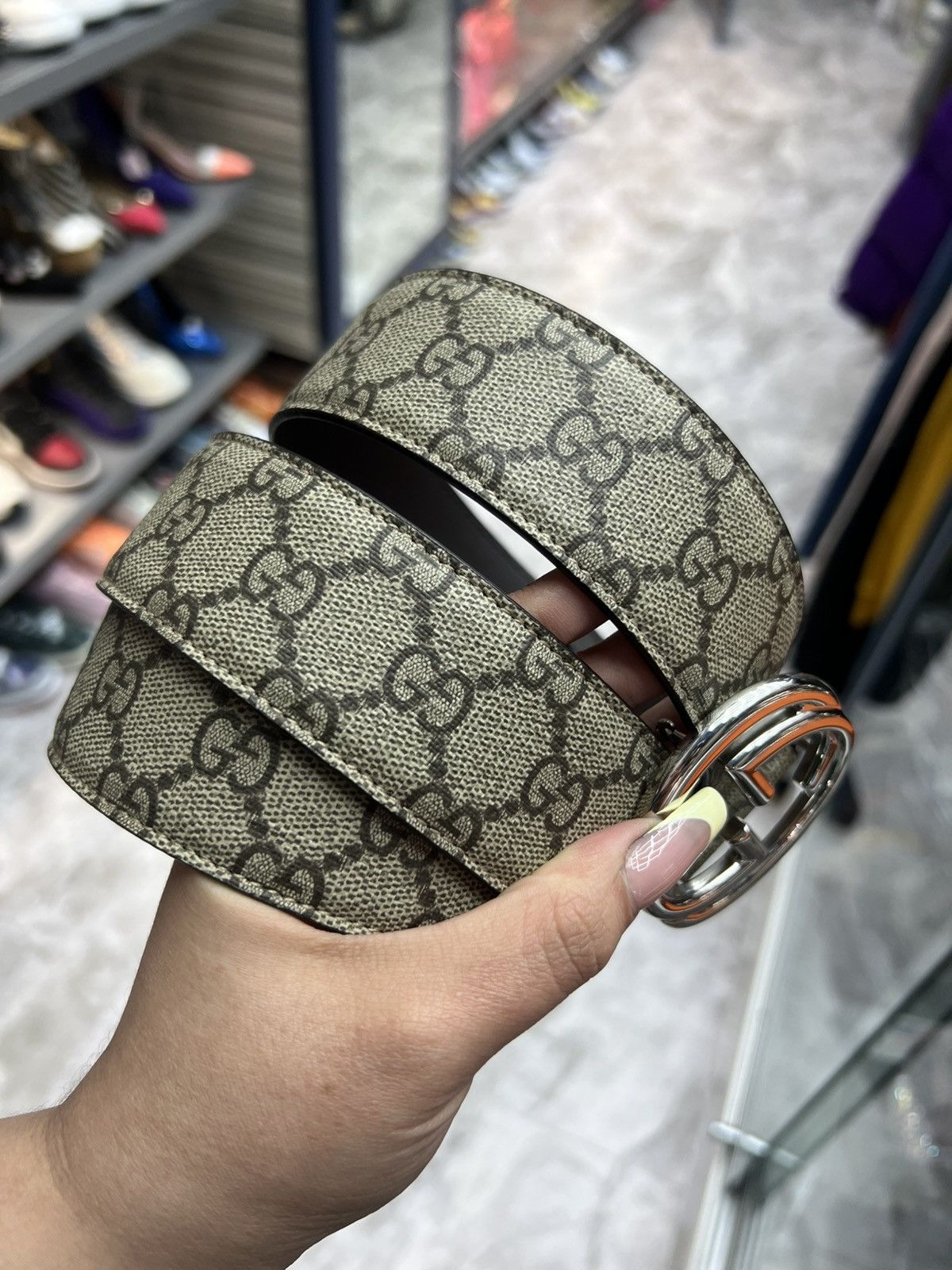 Gucci Gucci GG Supreme Interlocking G Belt Size 42 - 2 Thumbnail