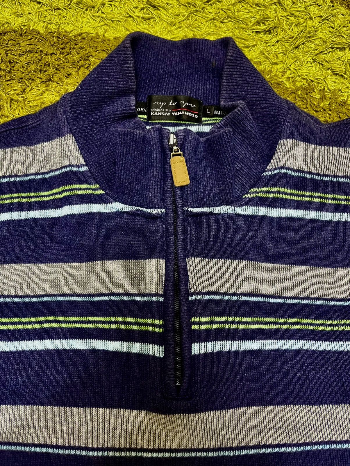 Japanese Brand × Kansai Yamamoto × Vintage Kansai Yamamoto Half Zipper Long Sleeve Shirt Size US L / EU 52-54 / 3 - 2 Thumbnail
