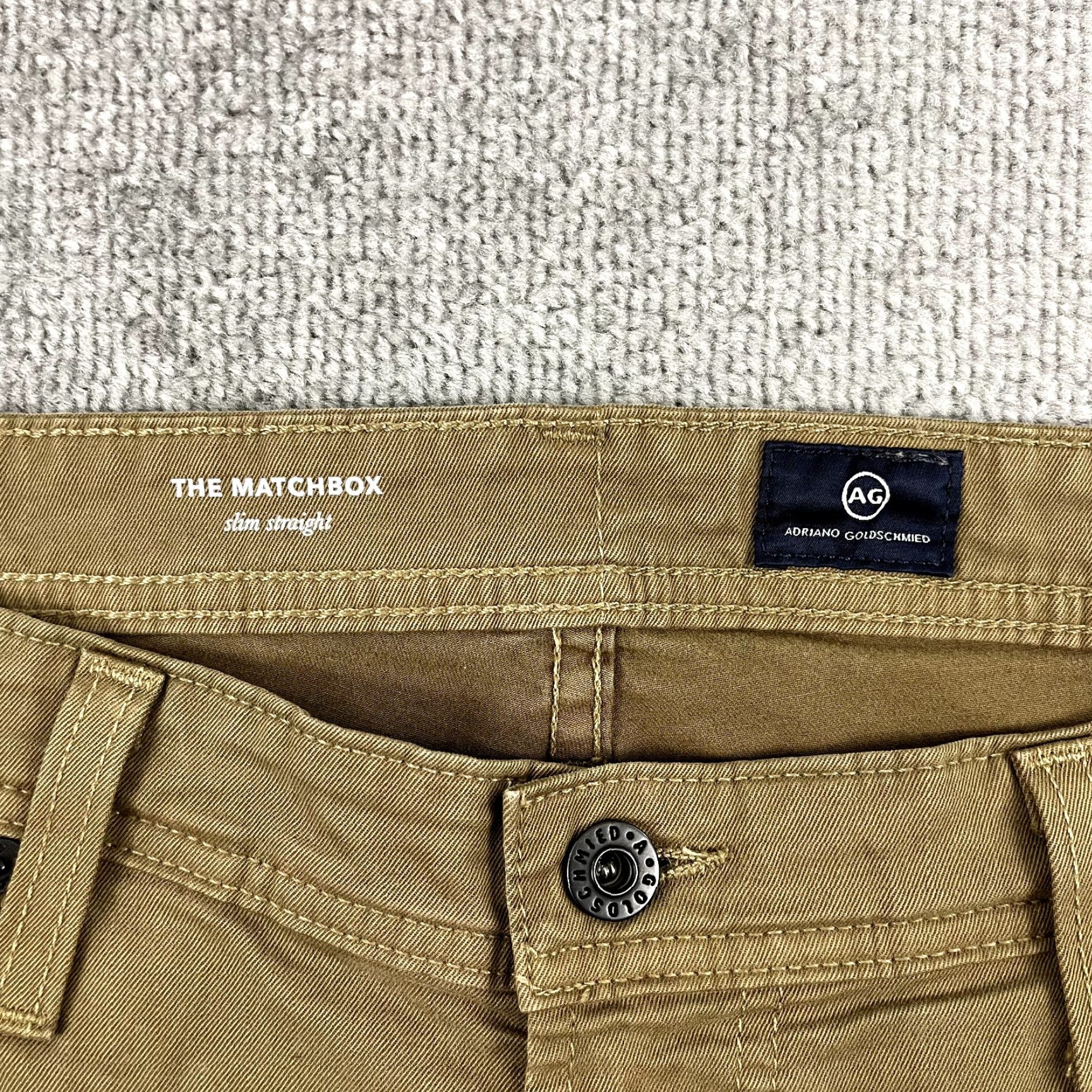 Vintage AG ADRIANO GOLDSCHMIED Pants Men Slim Straight Brown Chino The Matchbox 36 x 29 Size 36 Inseam 36 5-Pocket Design Button Zip Brown Chino Men Slim Size US 29 - 2 Thumbnail