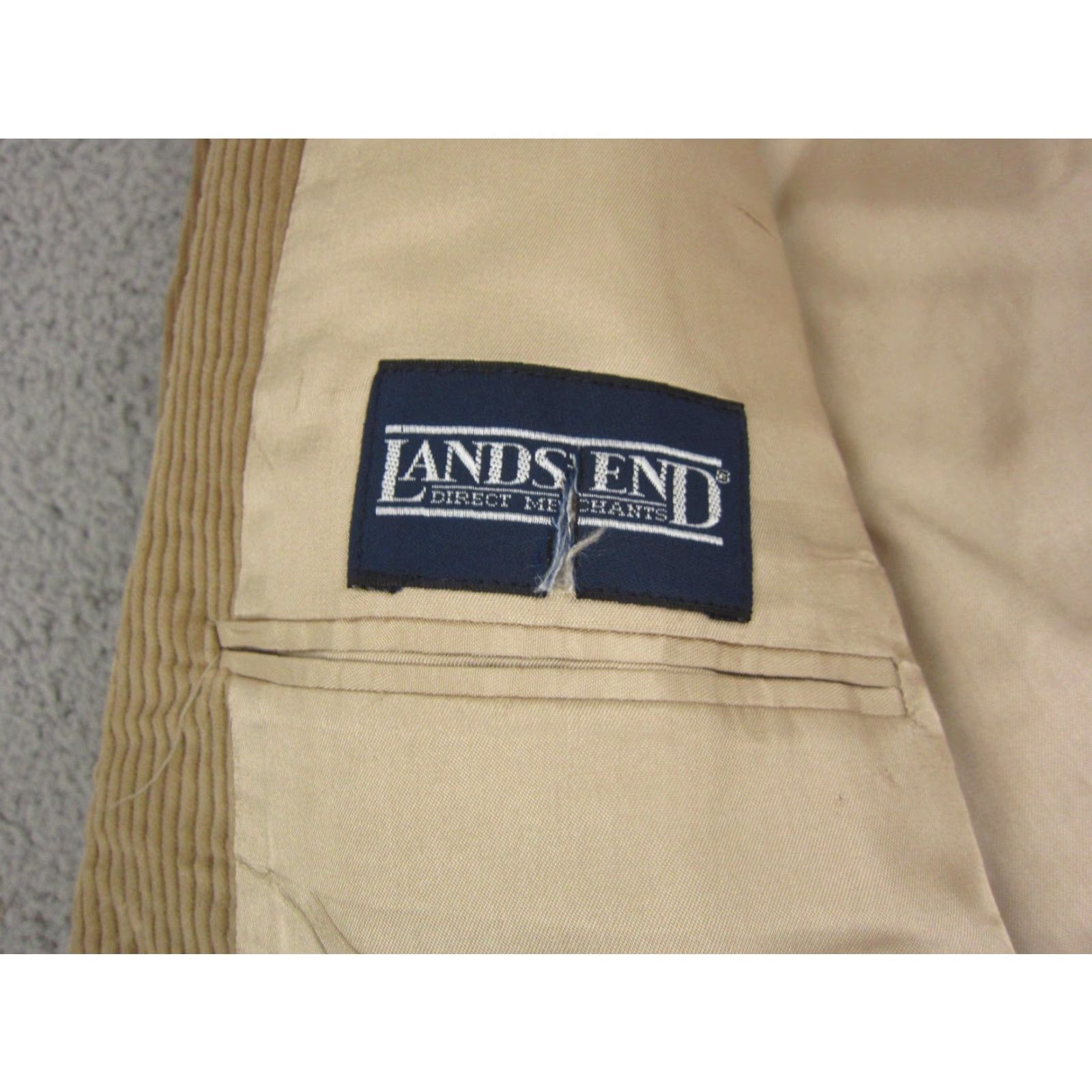 Lands' End VINTAGE Lands' End Blazer Jacket Mens 46L Corduroy Brown 90s Elbow Patch Button Front Fall Spring Pockets Casual Business Mens Size 46R - 7 Thumbnail