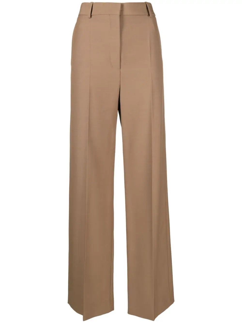 Stella McCartney o1s22i1n1024 Straight Wool Trousers in Brown Size 27" / US 4 / IT 40 - 1 Thumbnail