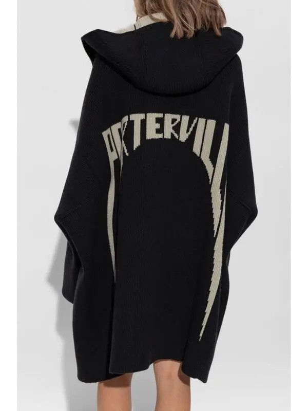 Rick Owens o1y0126 Hooded Coat in Black/Light Beige Size S / US 4 / IT 40 - 3 Thumbnail