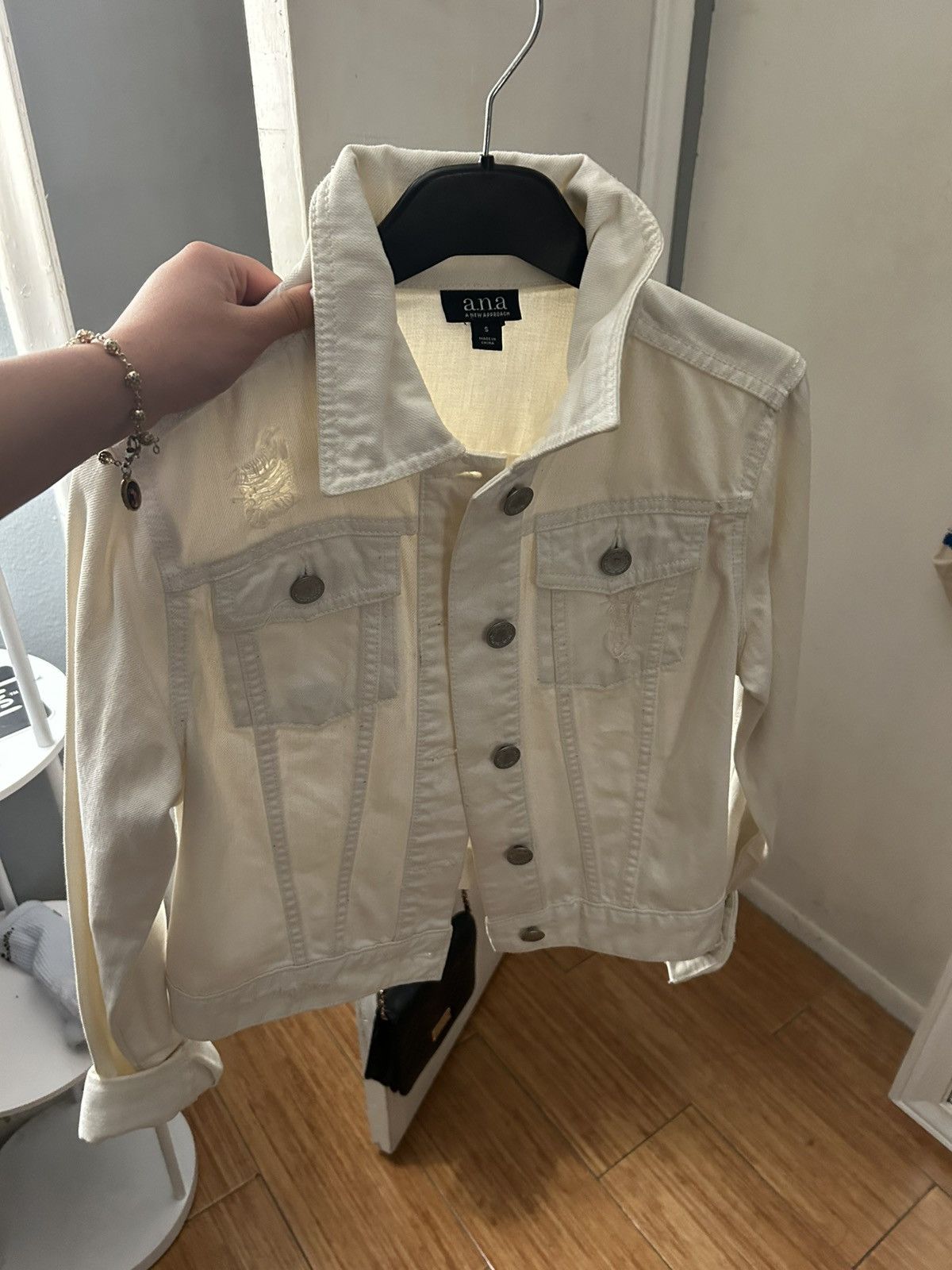 Other Cream Denim Style Jacket Size S / US 4 / IT 40 - 1 Thumbnail