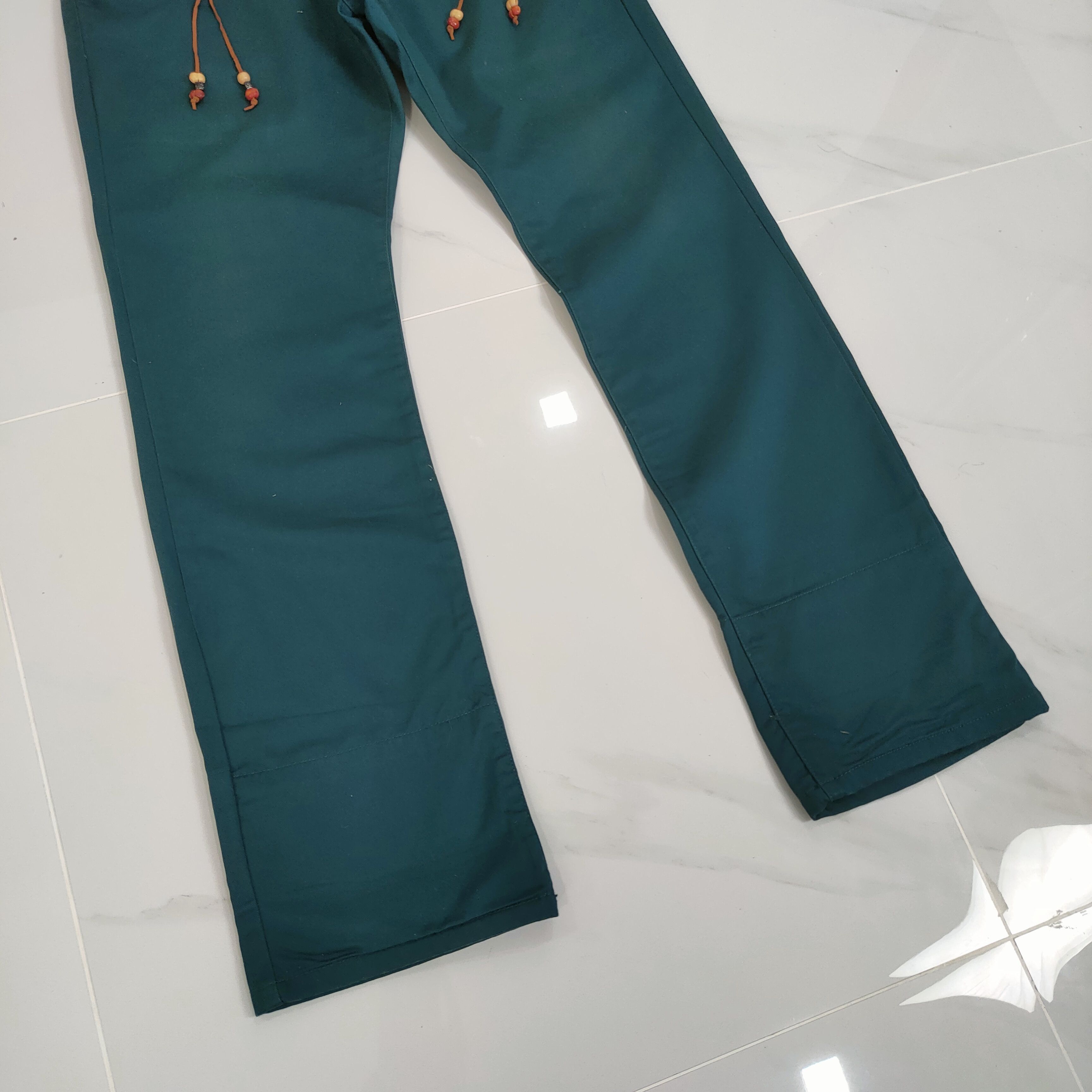 Japanese Brand DOUBLE WAIST GREEN TURQUOISE TROUSERS PANTS Size US 32 / EU 48 - 5 Thumbnail