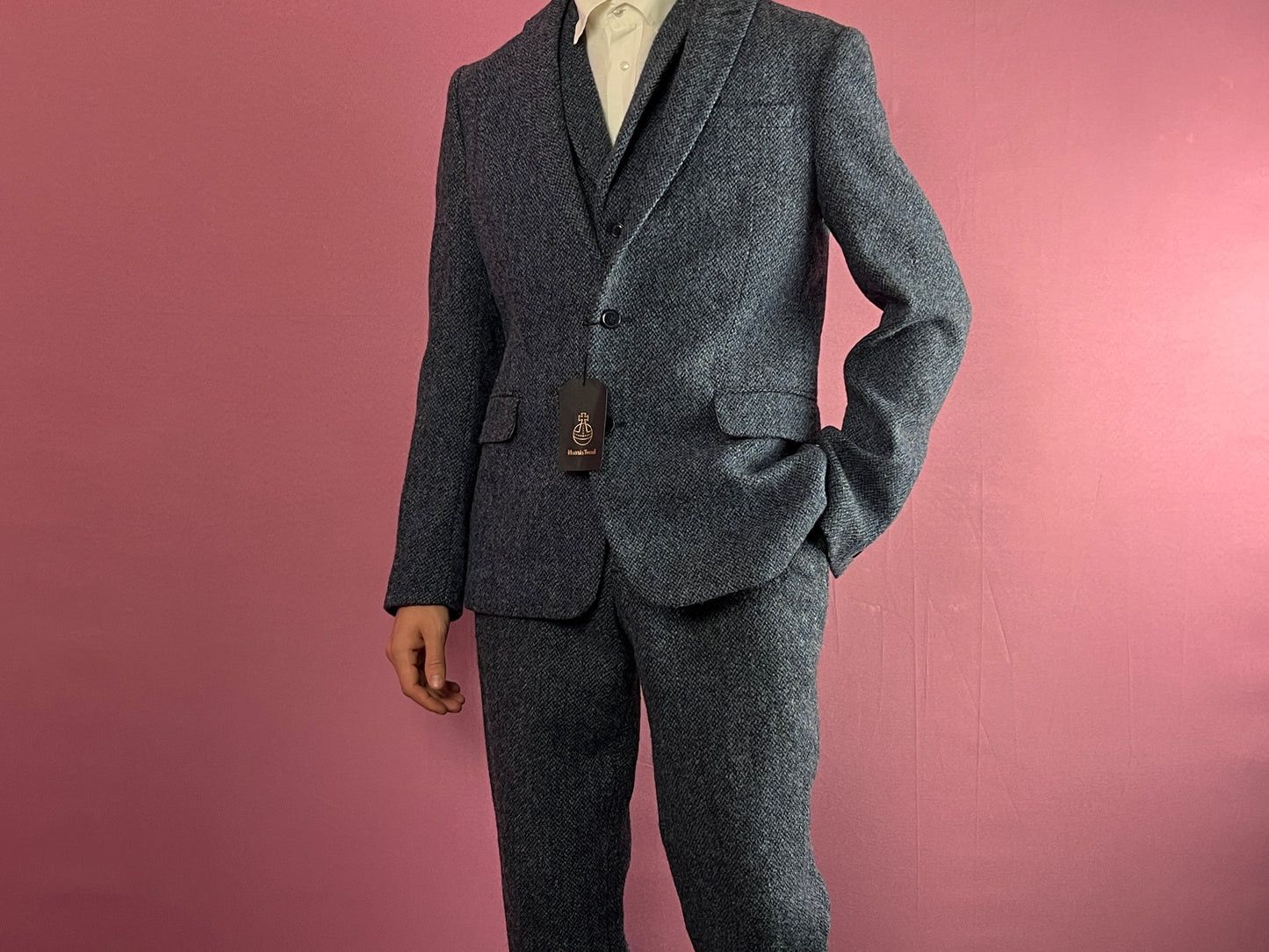 Harris Tweed Harris Tweed Vintage Glen Check 3 Piece Suit 40R Size 40R - 2 Thumbnail