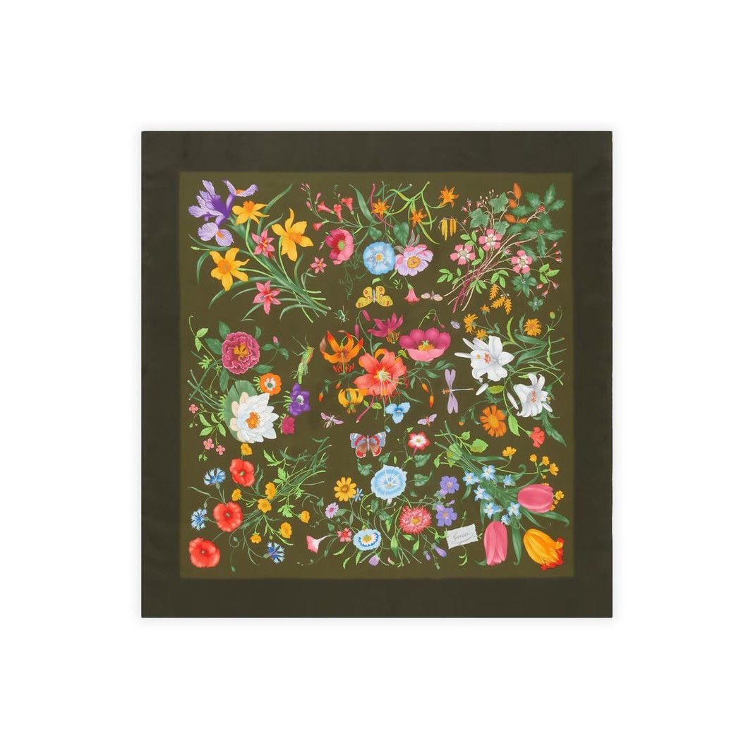 Gucci GUCCI Green Silk Scarf New & Authentic Size ONE SIZE - 1 Preview