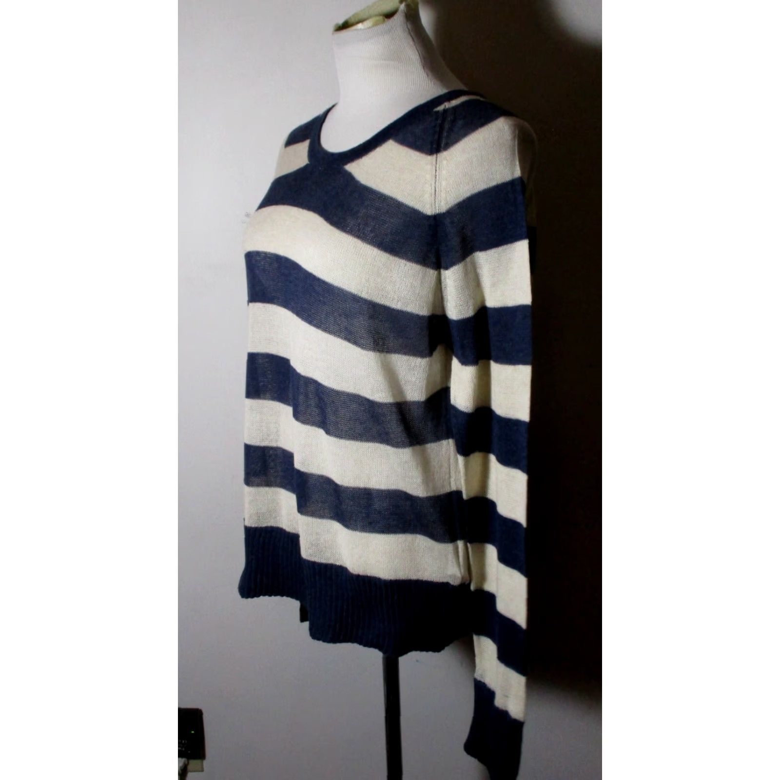 Vintage EVER Blue 100% Cotton Long Sleeve Sweater Women M Size M / US 6-8 / IT 42-44 - 4 Thumbnail