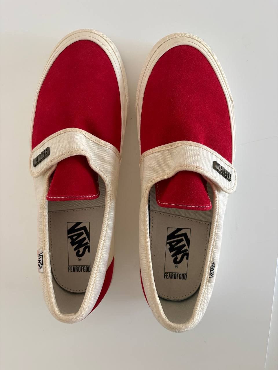 Fear of God × Vans 1of3 Unreleased Fear Of God X Vans Slip-on White Red sample Size US 9 / EU 42 - 2 Thumbnail
