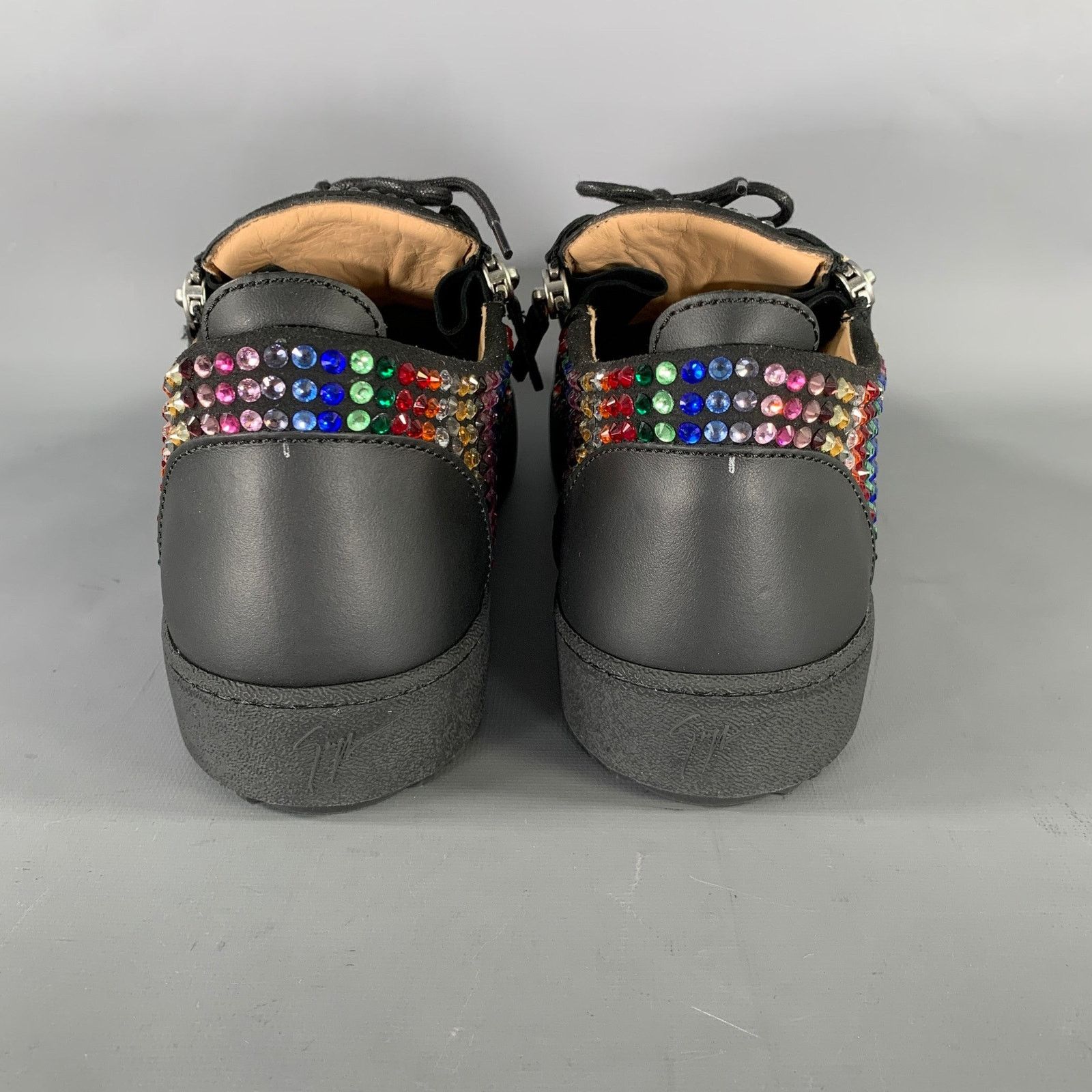 Giuseppe Zanotti GIUSEPPE ZANOTTI Multi Color Studded Mixed Zip Sneakers Size US 13 / EU 46 - 3 Thumbnail